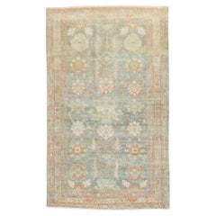 Zabihi Collection Soft Neutral Antique Malayer Throw Rug