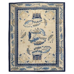 Zabihi Collection Spectacular Antique Chinese Peking Rug