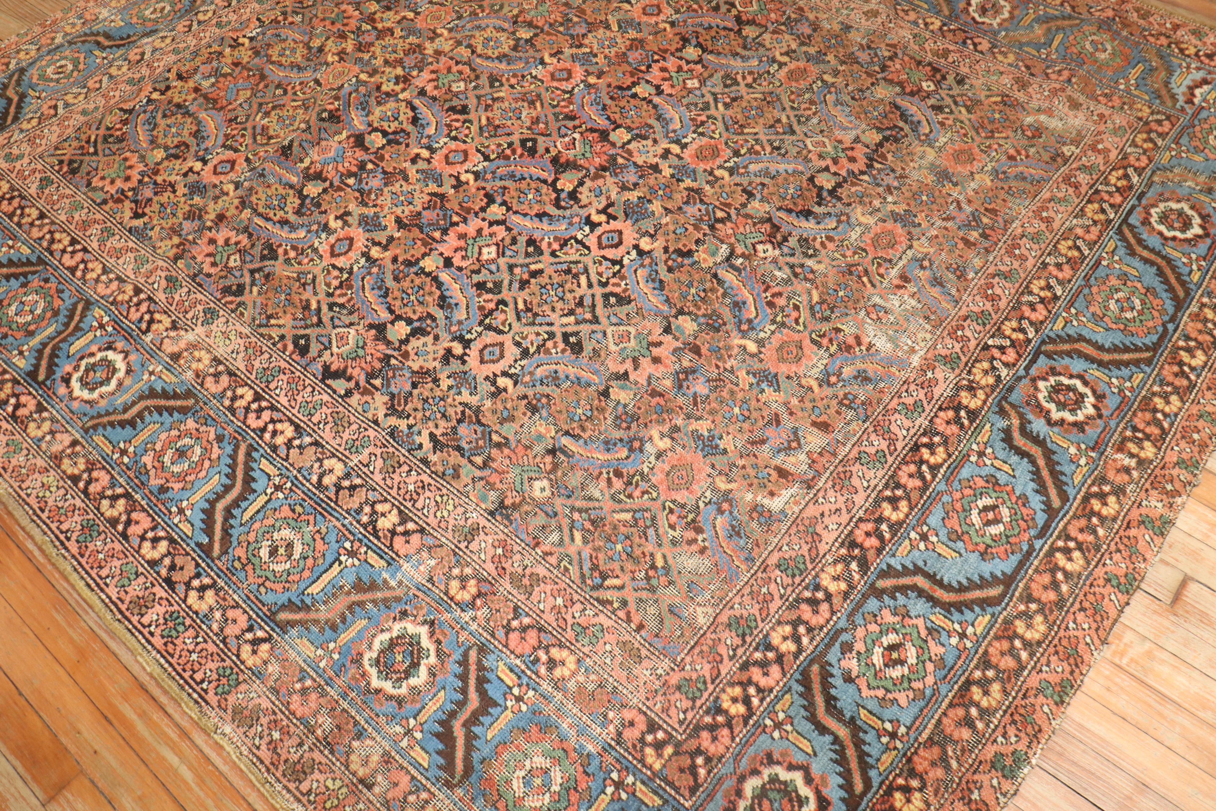Tappeto Zabihi Collection'S quadrato antico persiano Bakshaish in vendita 4