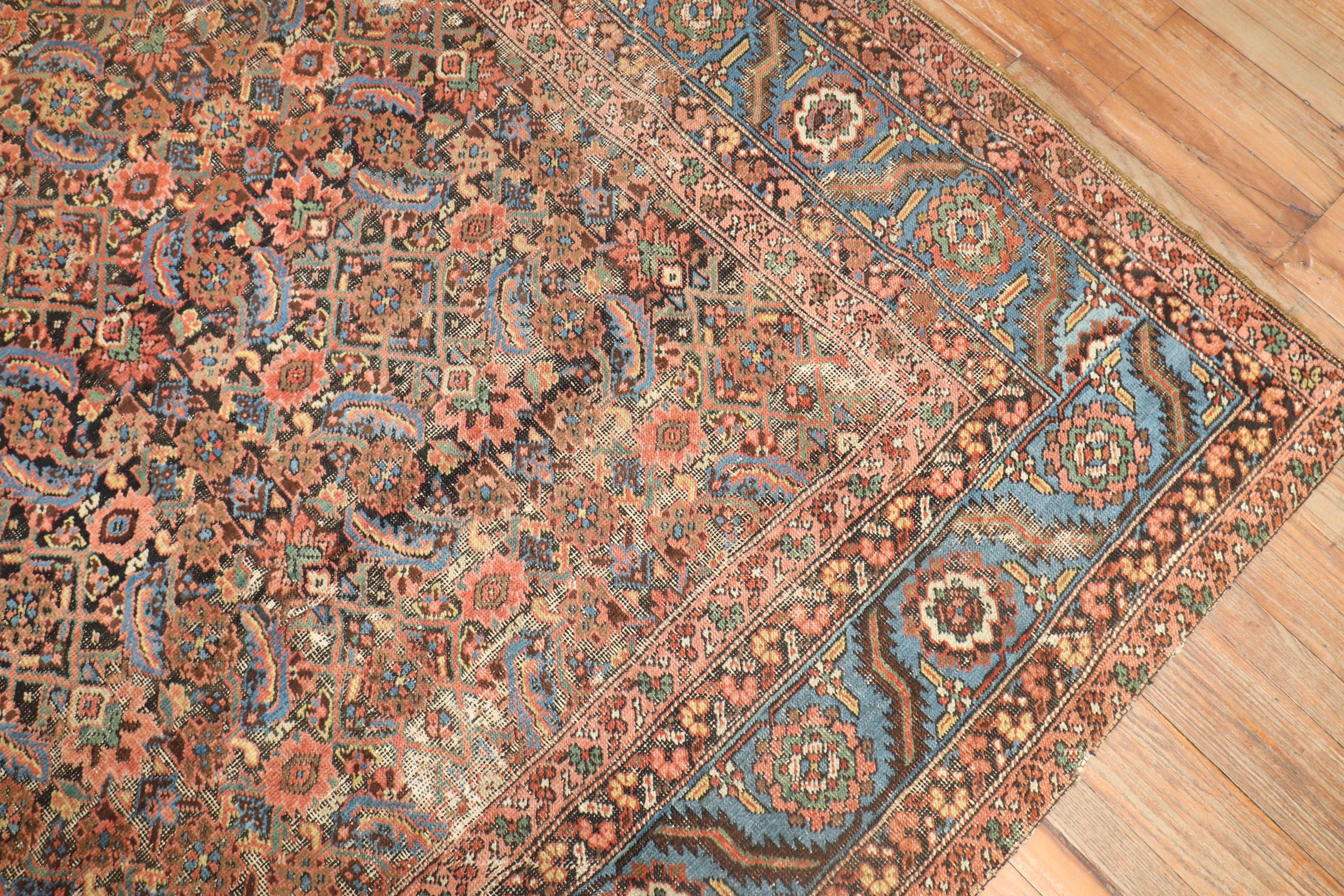 Annodato a mano Tappeto Zabihi Collection'S quadrato antico persiano Bakshaish in vendita