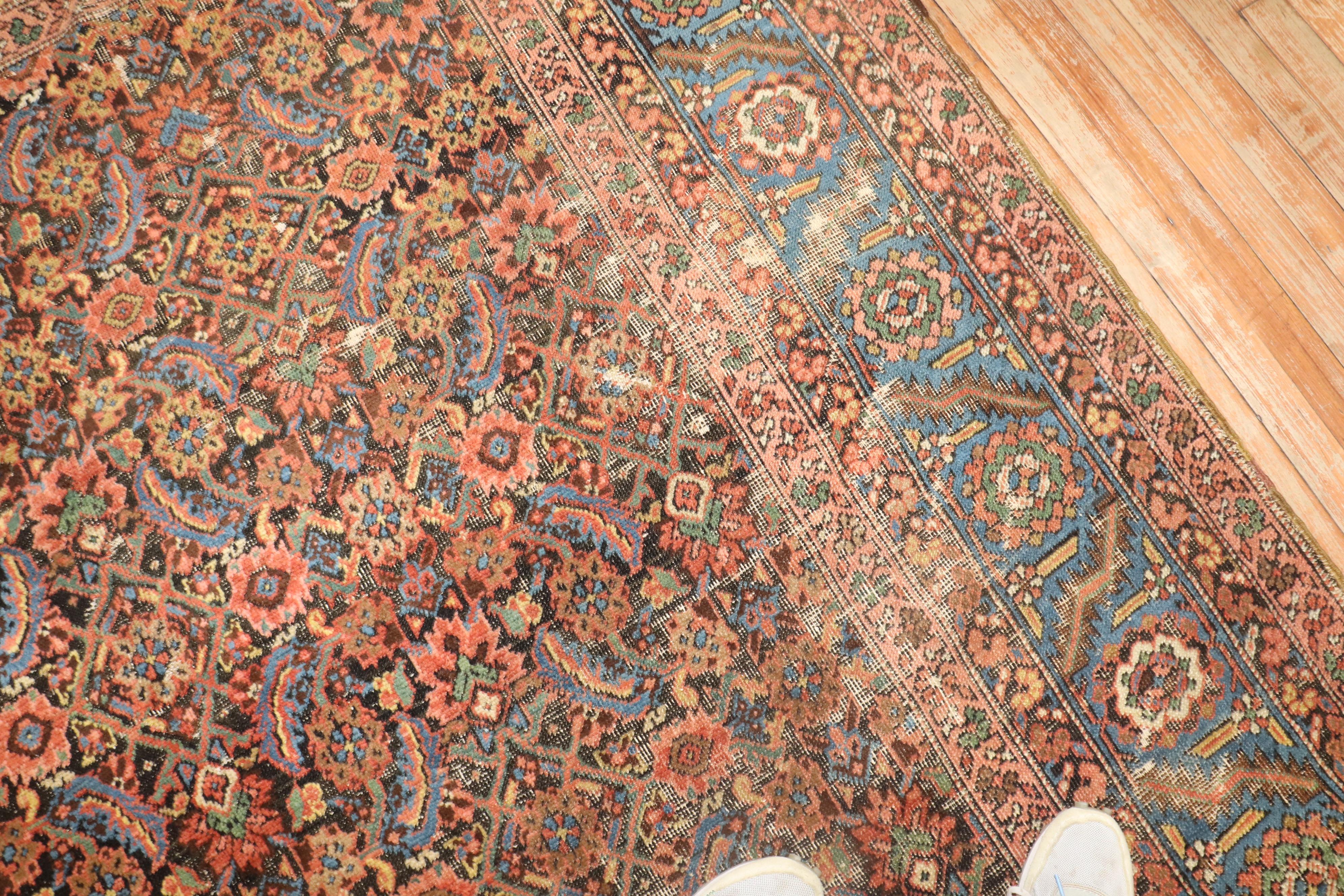 XIX secolo Tappeto Zabihi Collection'S quadrato antico persiano Bakshaish in vendita
