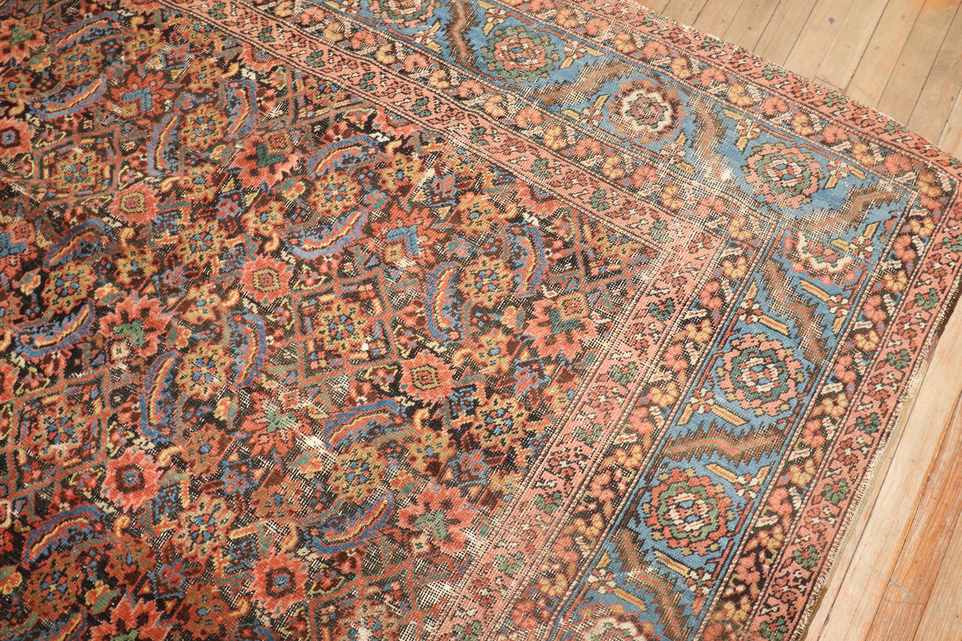 Lana Tappeto Zabihi Collection'S quadrato antico persiano Bakshaish in vendita