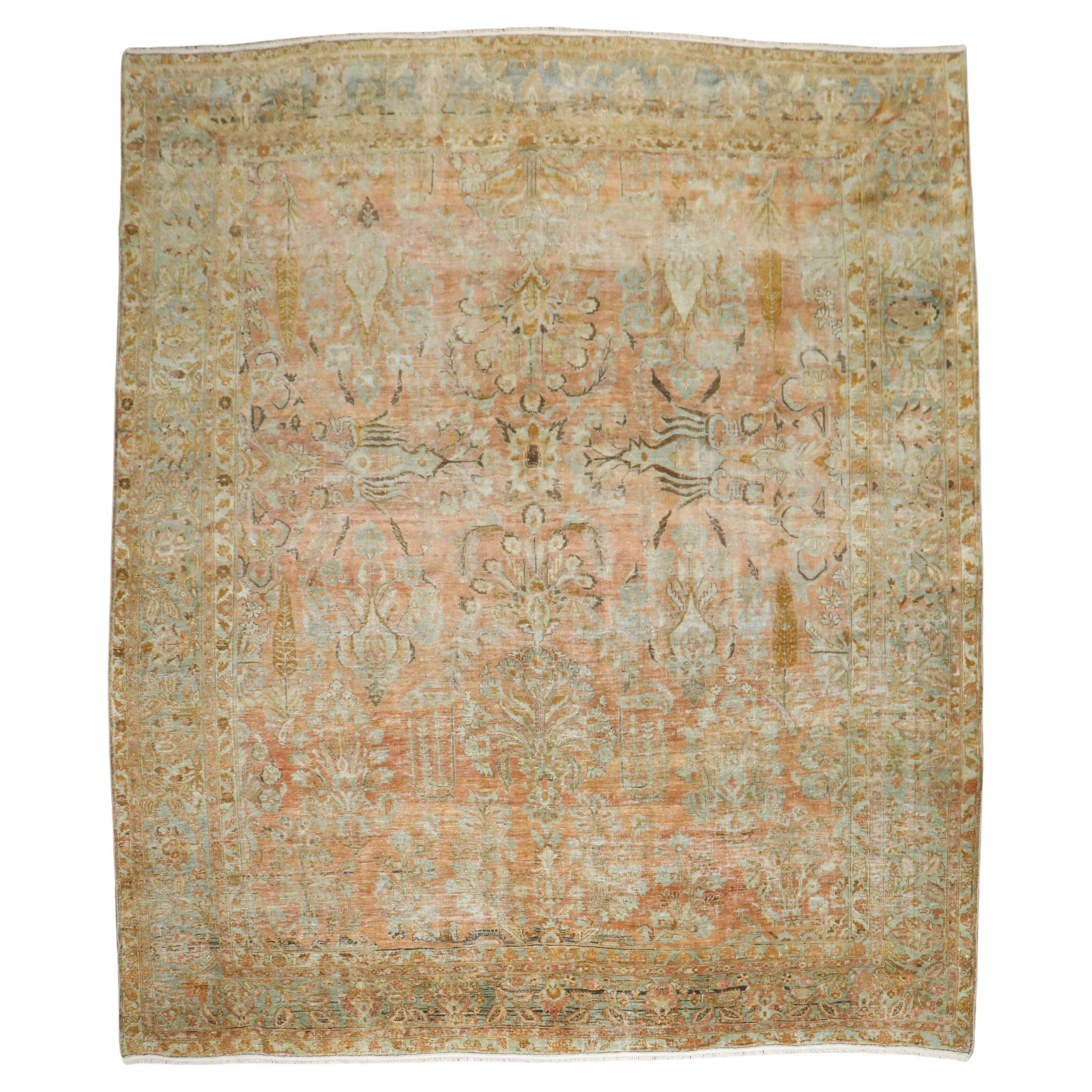 Quadratischer antiker persischer Sarouk-Teppich aus der Zabihi-Kollektion