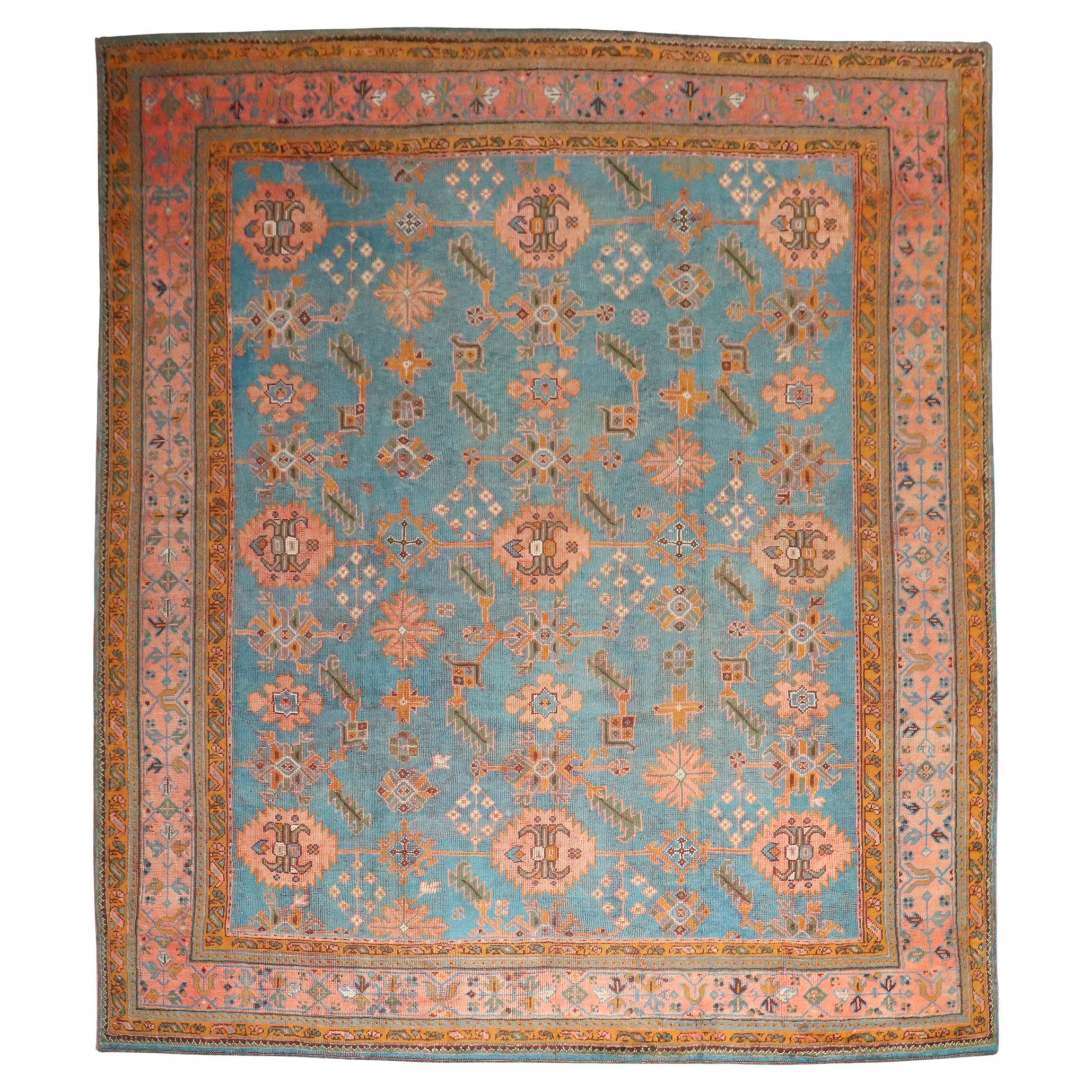 1900s Room square size antique oushak rug

Details
rug no.	j4433
size	10' 5