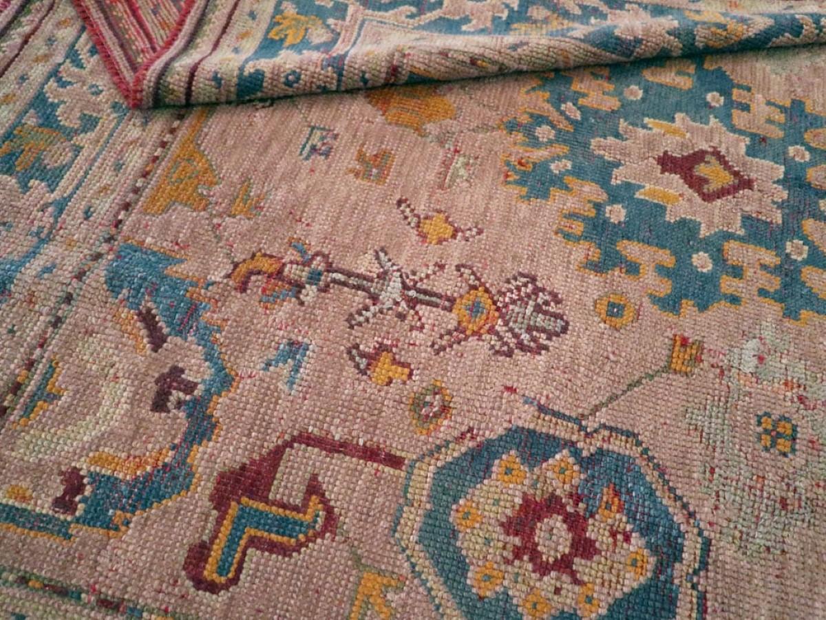 Stile Adirondack Zabihi Collection'S Tappeto quadrato turco Oushak 6 piedi in vendita