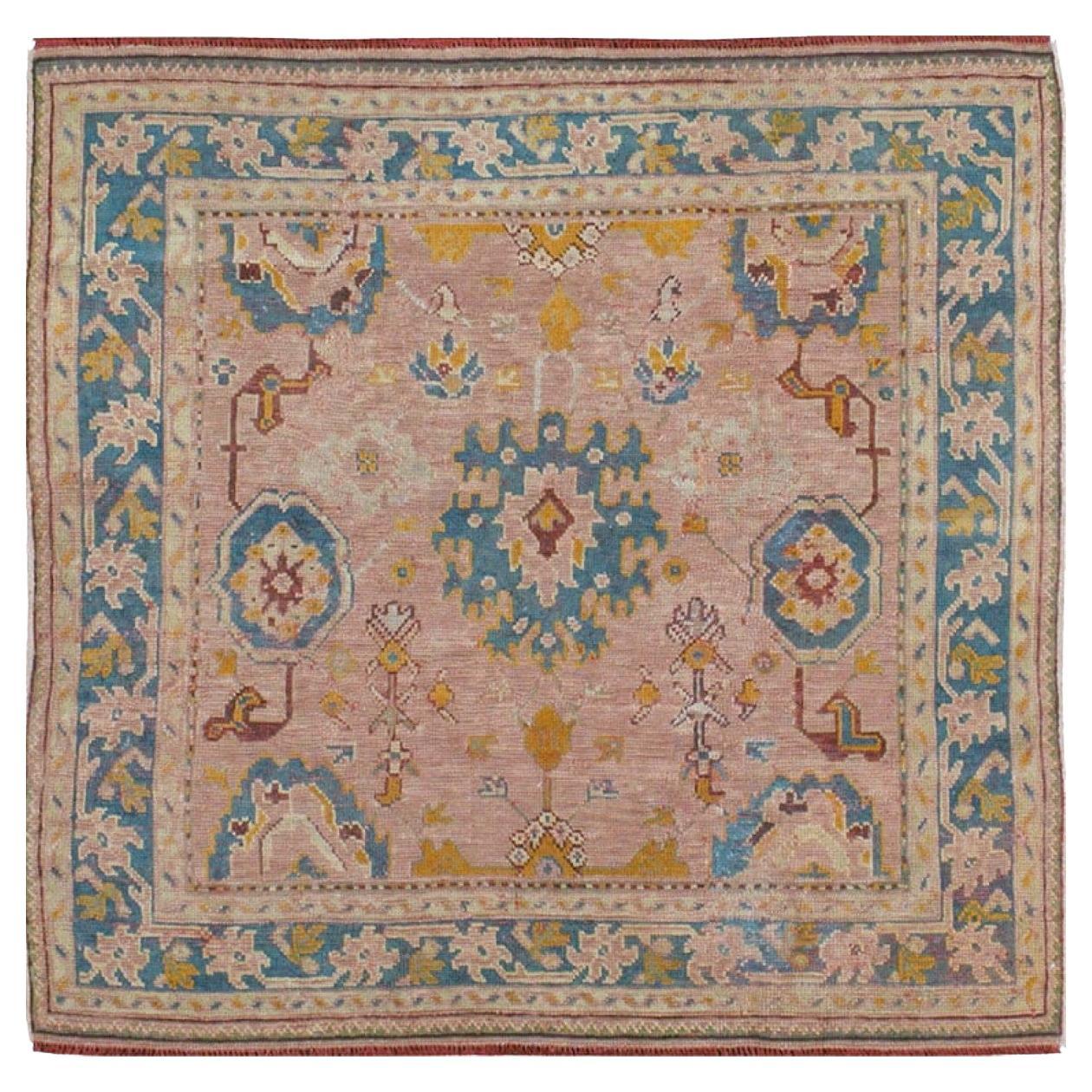 Zabihi Collection Quadratisch Türkisch Oushak 6 Fuß Teppich