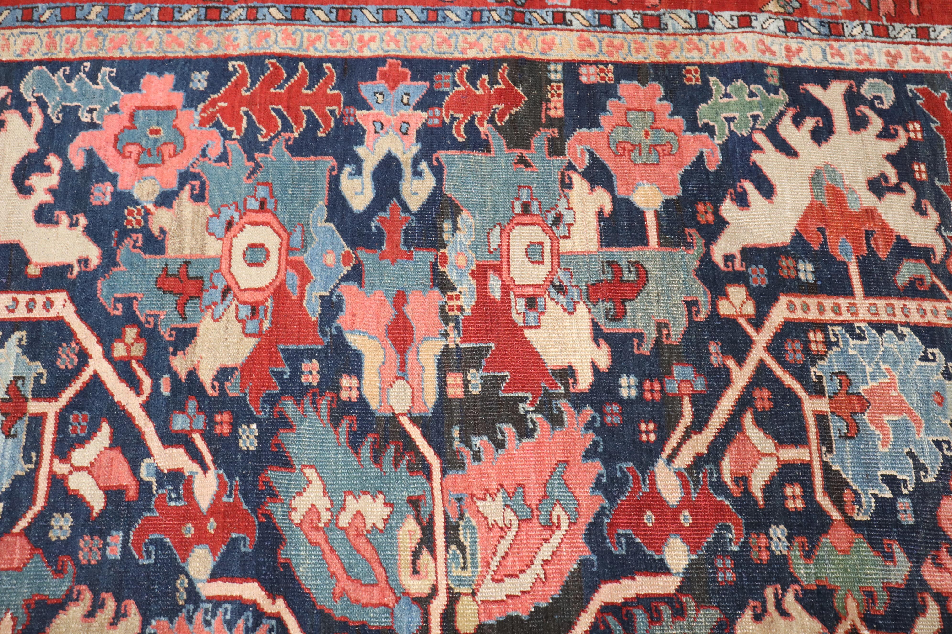 Zabihi Collection Stellar Antique Persian Serapi Carpet For Sale 2