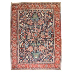 Zabihi Collection Stellar Antique Persian Serapi Carpet