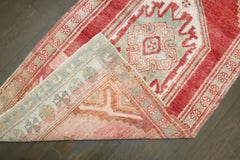 Zabihi Collection Striated Red Pink Vintage Turkish Small Anatolian Rug (tapis anatolien de petite taille)