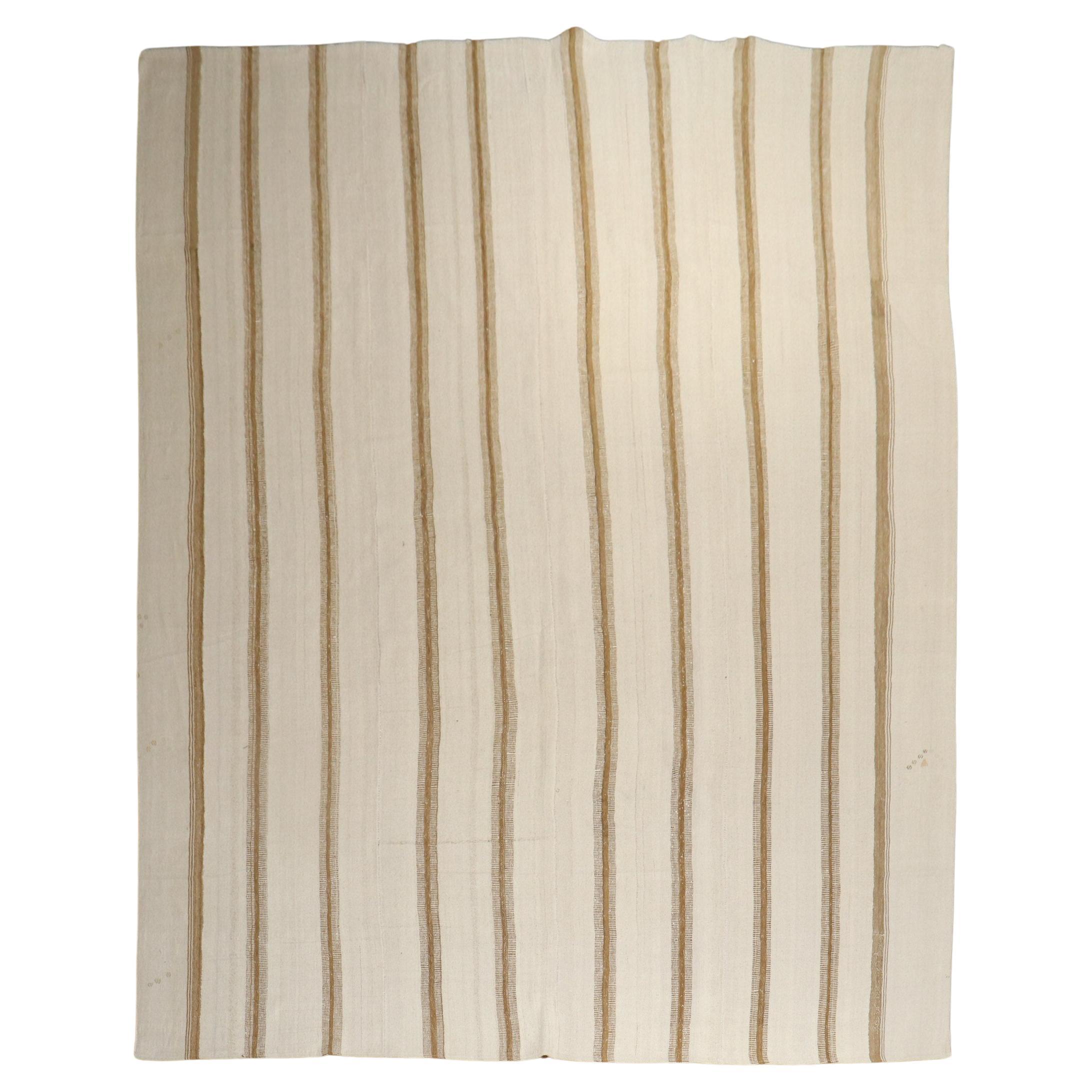 Zabihi Collection Striped Large Vintage Turkish Kilim