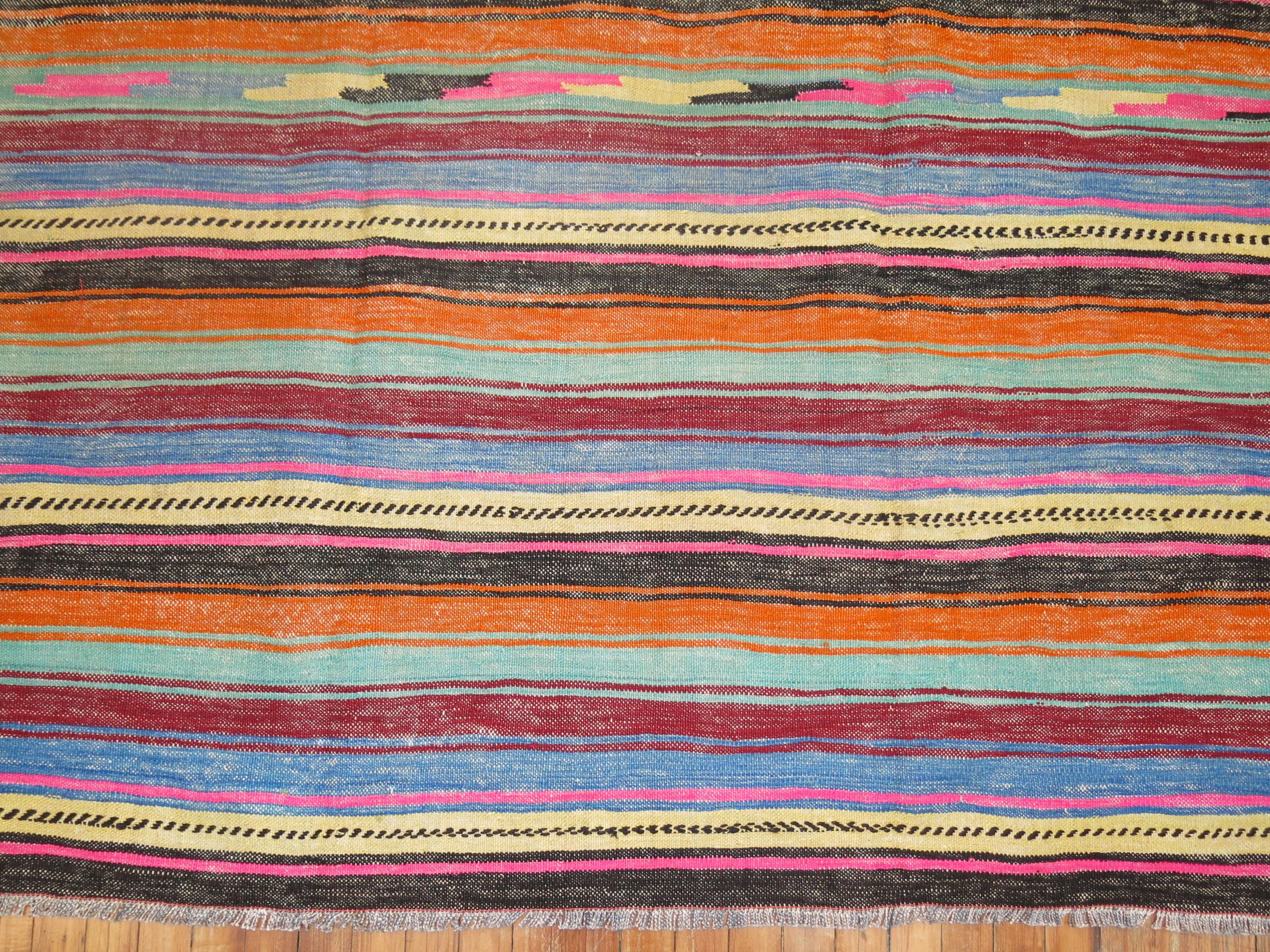 Mid-20th century striped Turkish kilim
rug no.	r4693
size	5' 6