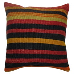 Retro Zabihi Collection Striped Turkish Kilim Pillow