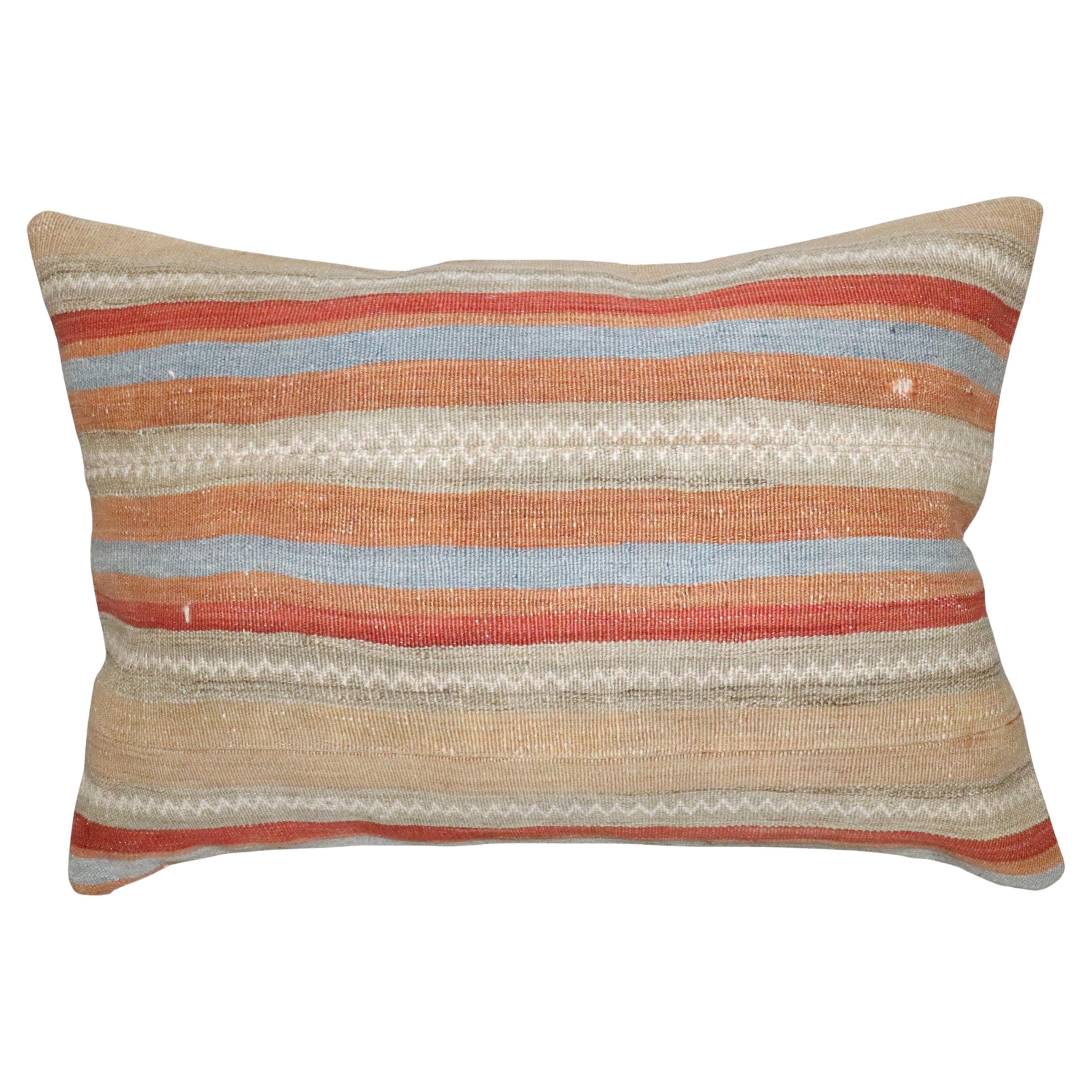 Zabihi Collection Striped Turkish Kilim Pillow