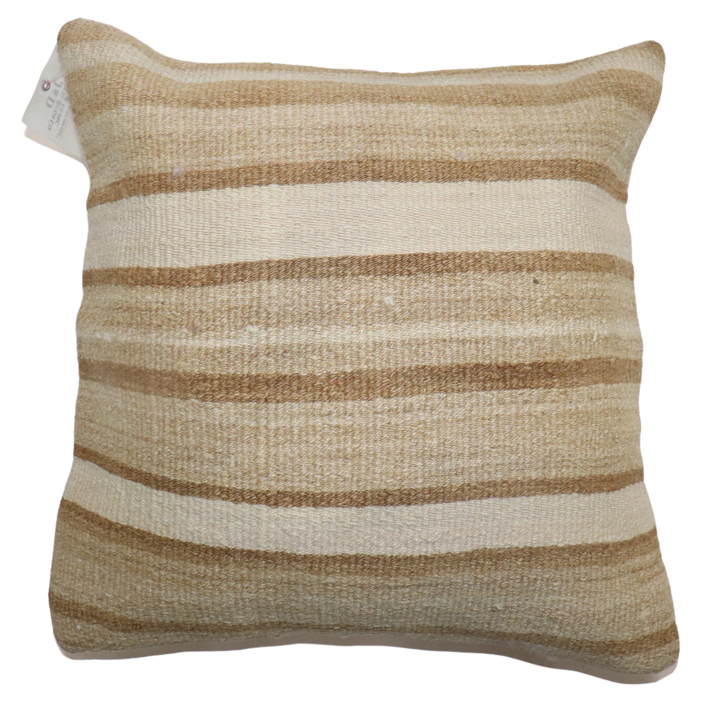 Zabihi Collection Striped Turkish Vintage Kilim Pillow