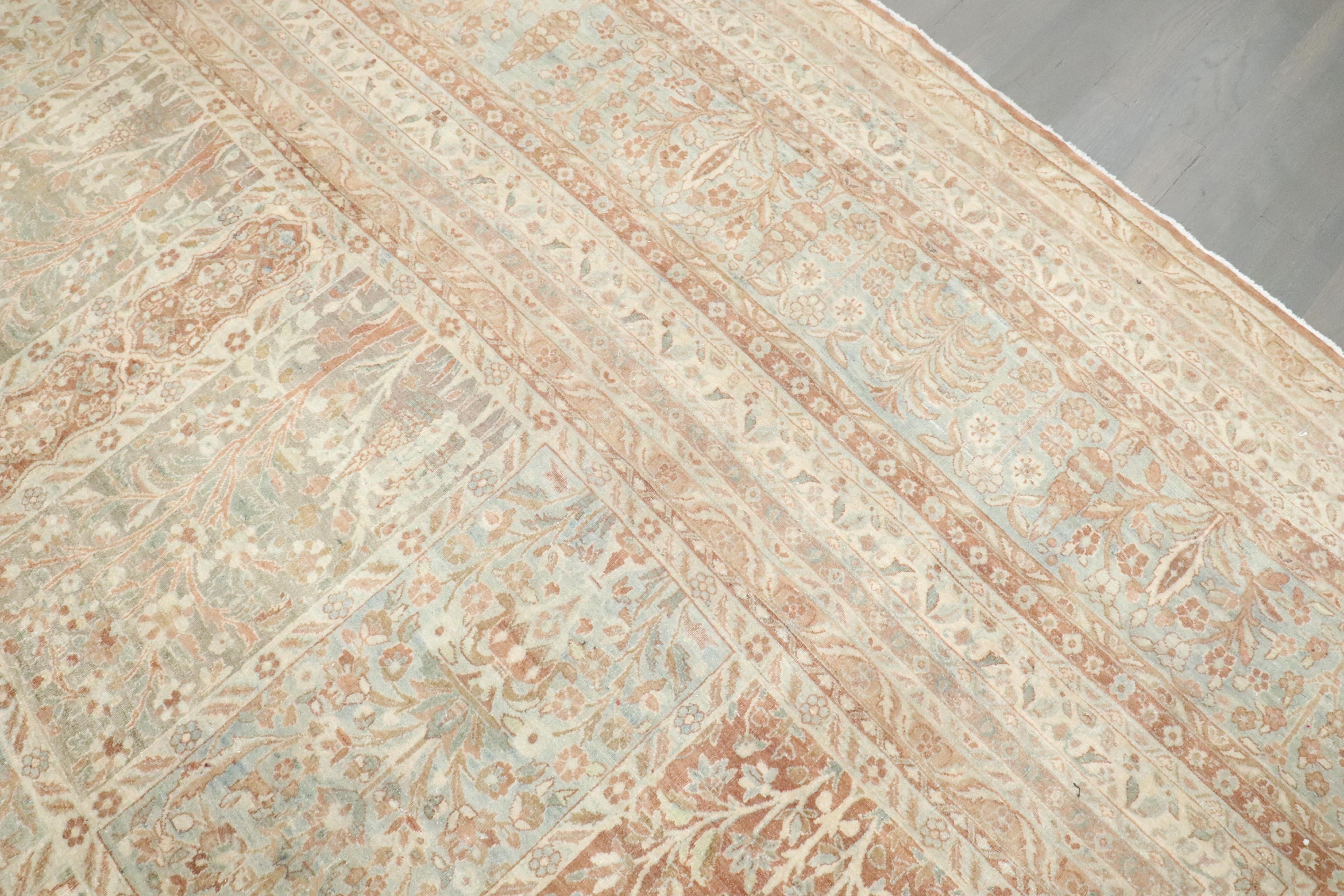 Zabihi Collection S/One Stunning Garden Design Antique Persian Kerman Carpet (tapis persan ancien de Kerman) en vente 4