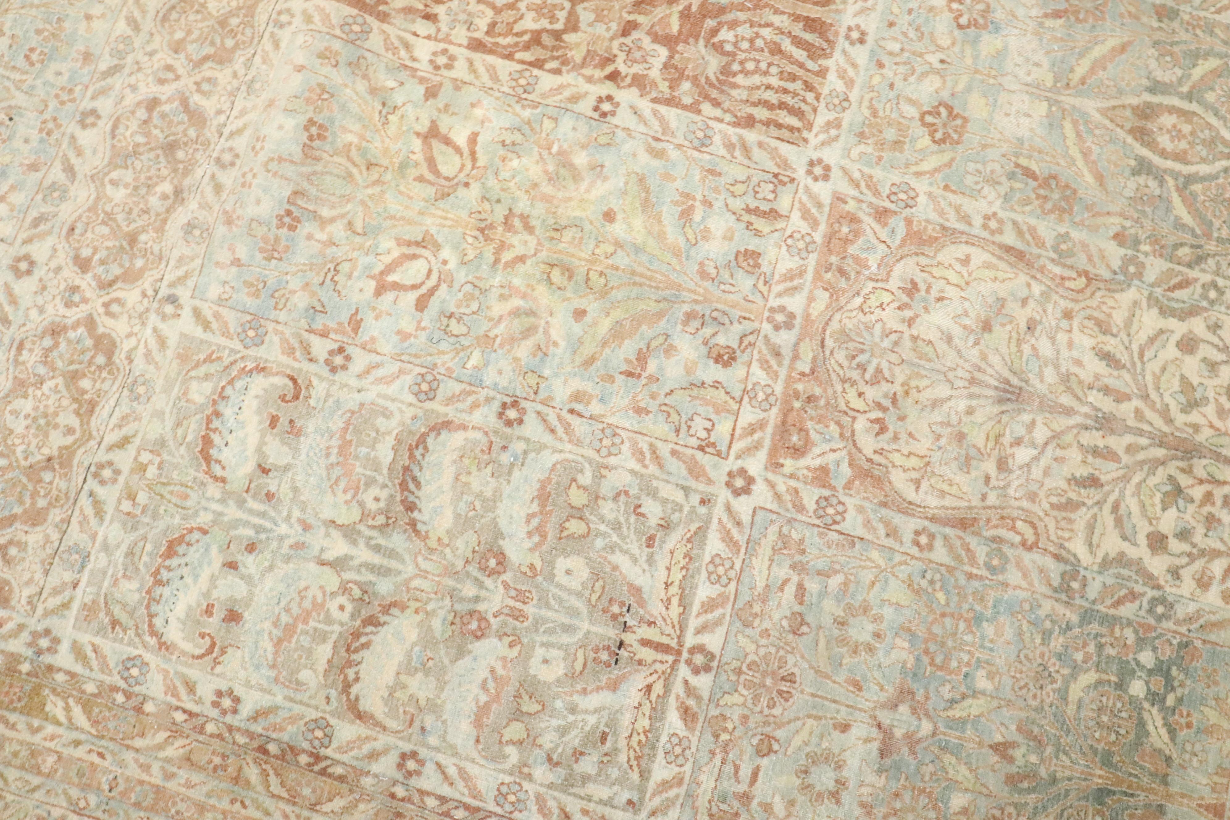 Zabihi Collection S/One Stunning Garden Design Antique Persian Kerman Carpet (tapis persan ancien de Kerman) en vente 7