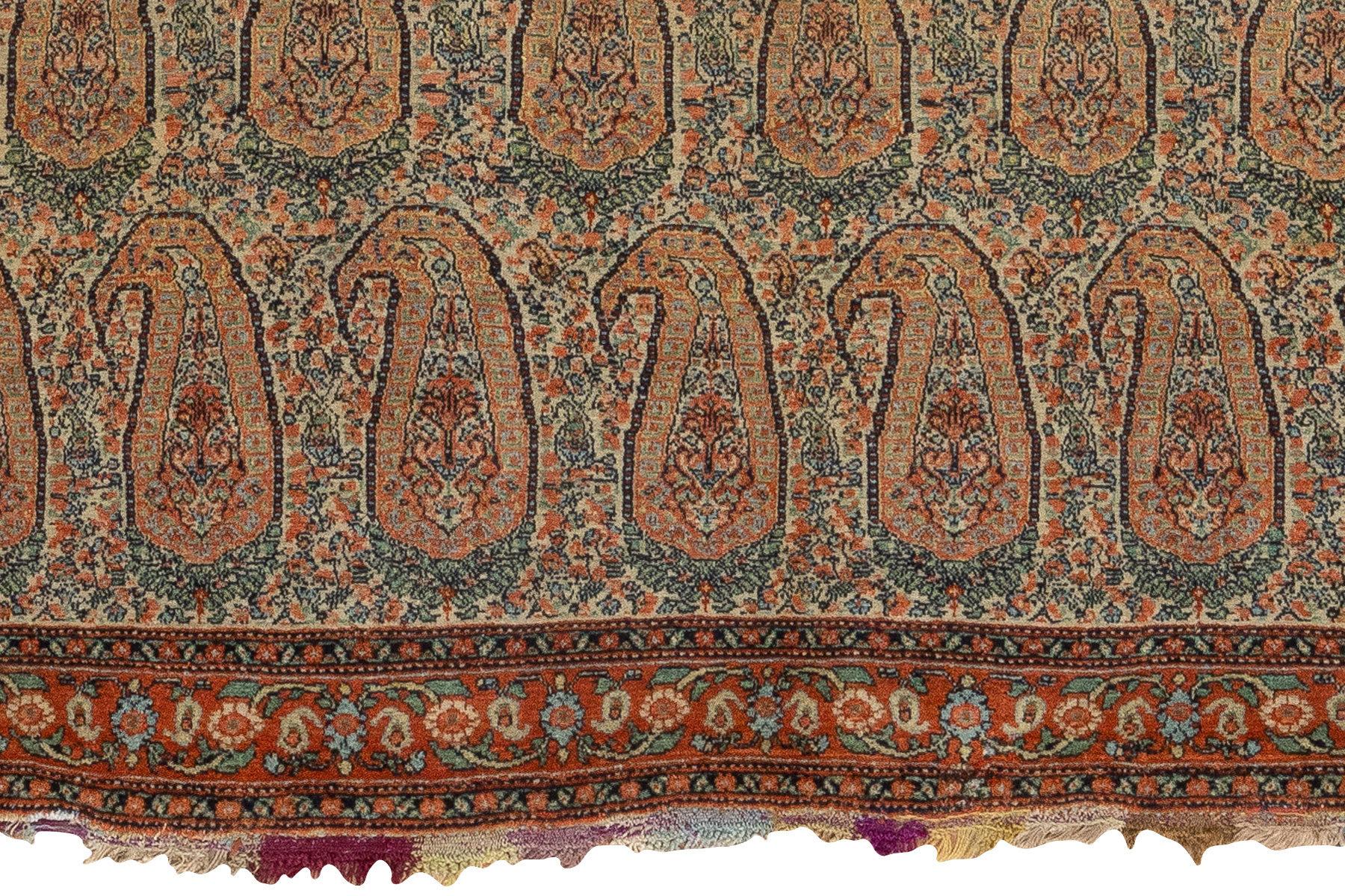 Zabihi Collection Superfine Quality Antique Persian Senneh Rug In Good Condition For Sale In New York, NY