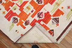 Zabihi Collection Tibetan Scatter Rug, Abstract on Ivory Field, 3' x 4' 11"