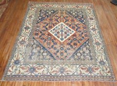 Zabihi Collection Traditional Orange Blue Color Medallion Room Size Rug