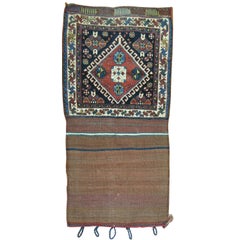 Zabihi Collection Tribal 19th CenturyBagface Trapping Textile Rug