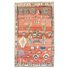 Zabihi Collection Tribal Abstract Antique Persian Gabbeh Rug