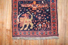 Zabihi Collection Tribal Antique Shiraz Pictorial Small Bagface Rug