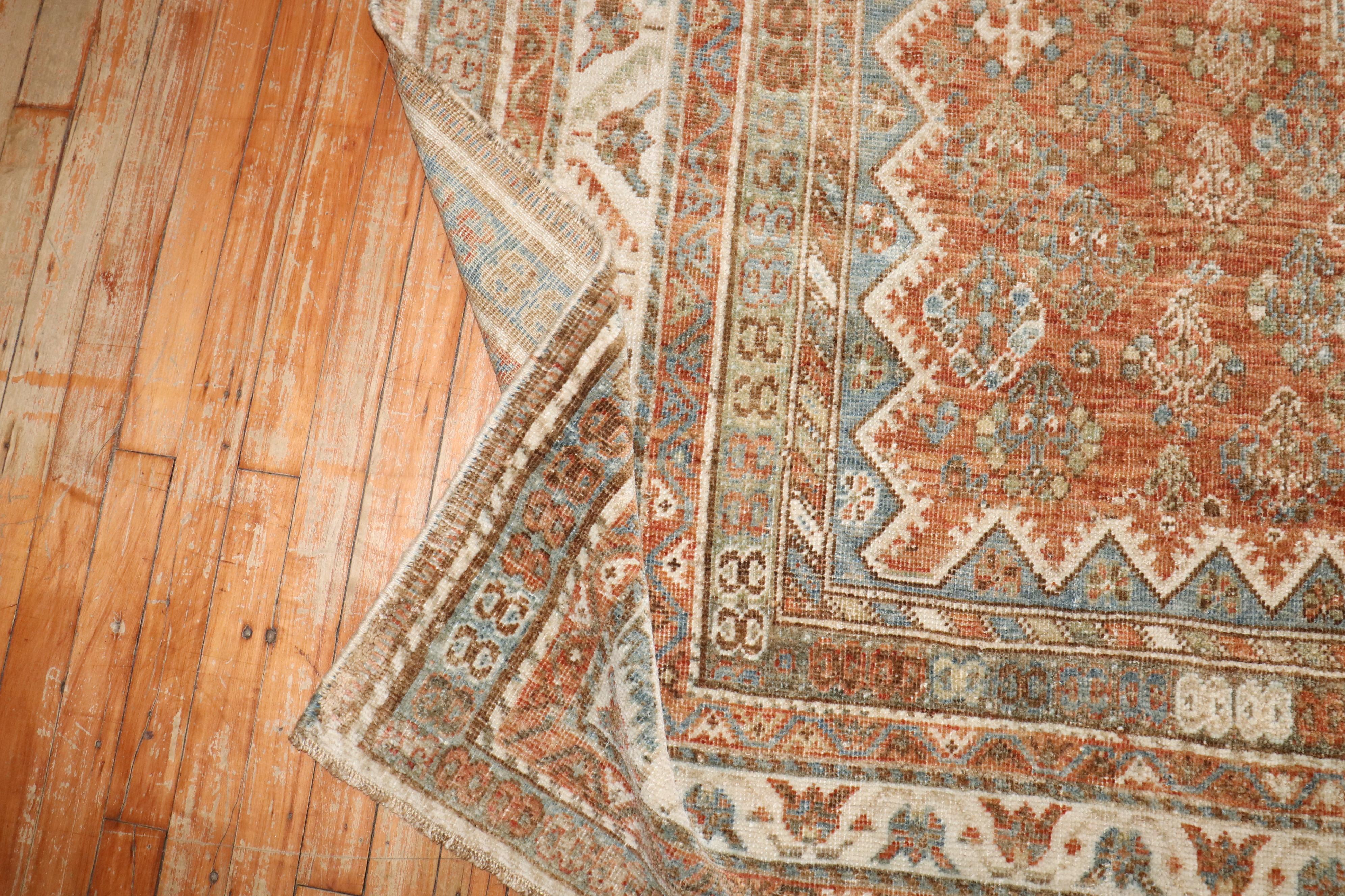 20th Century Zabihi Collection Tribal Antique Shiraz Room Size Rug For Sale