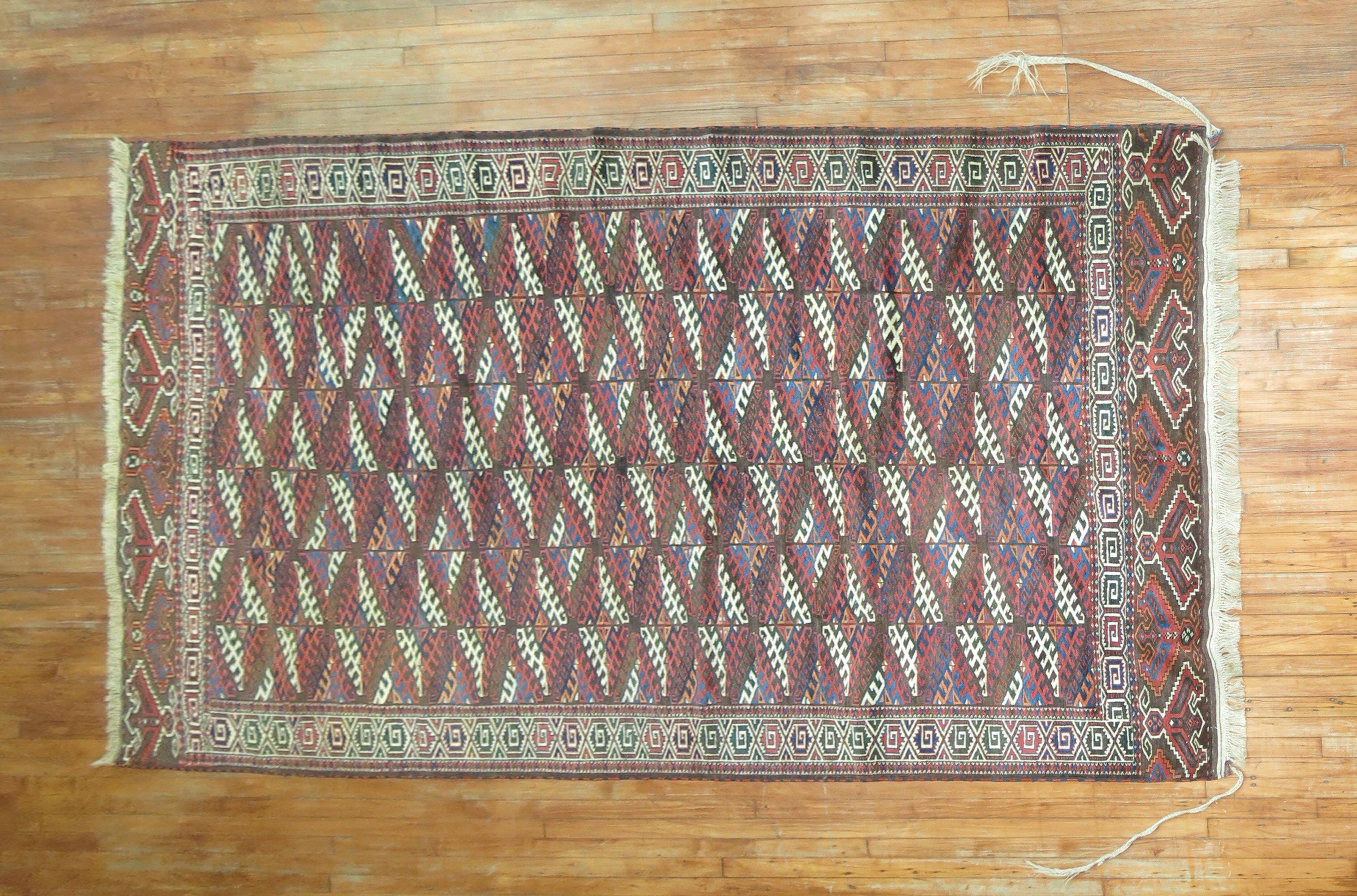 Colección Zabihi Alfombra Turcomana Tribal Antigua Turkmeno en venta