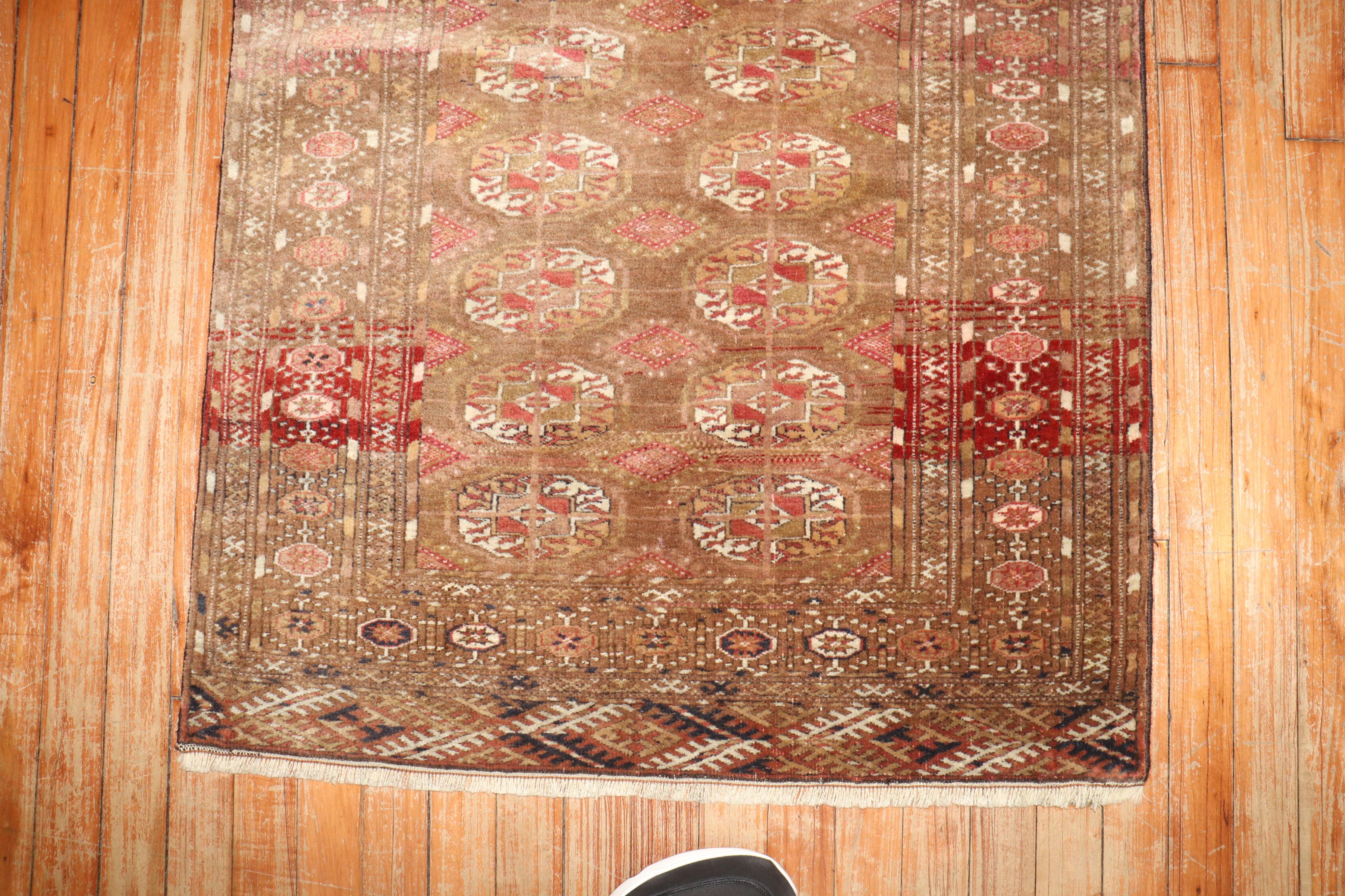 Colección Zabihi Alfombra Turcomana Tribal Antigua Tejido a mano en venta