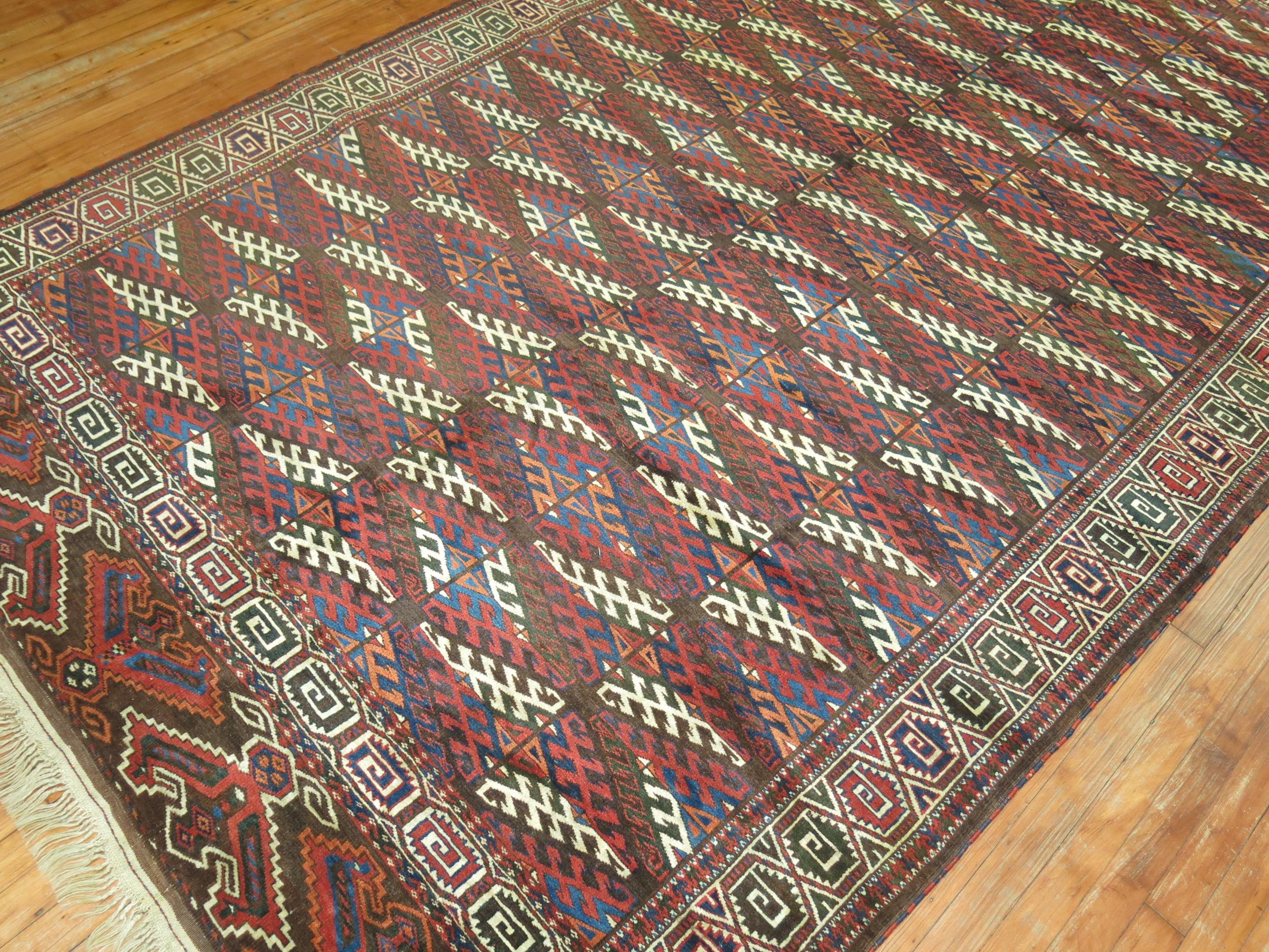 Colección Zabihi Alfombra Turcomana Tribal Antigua en Bueno estado para la venta en New York, NY