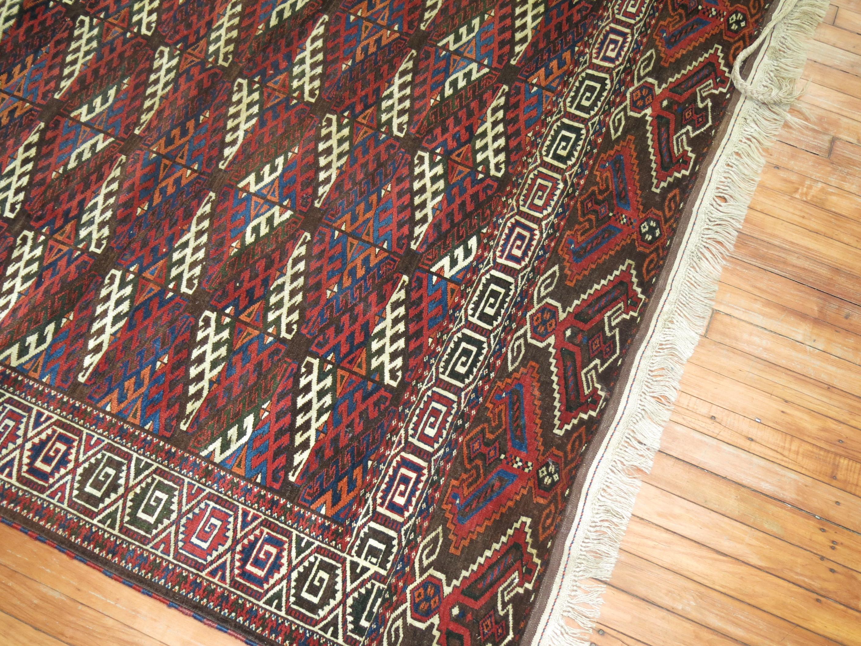 Colección Zabihi Alfombra Turcomana Tribal Antigua siglo XX en venta