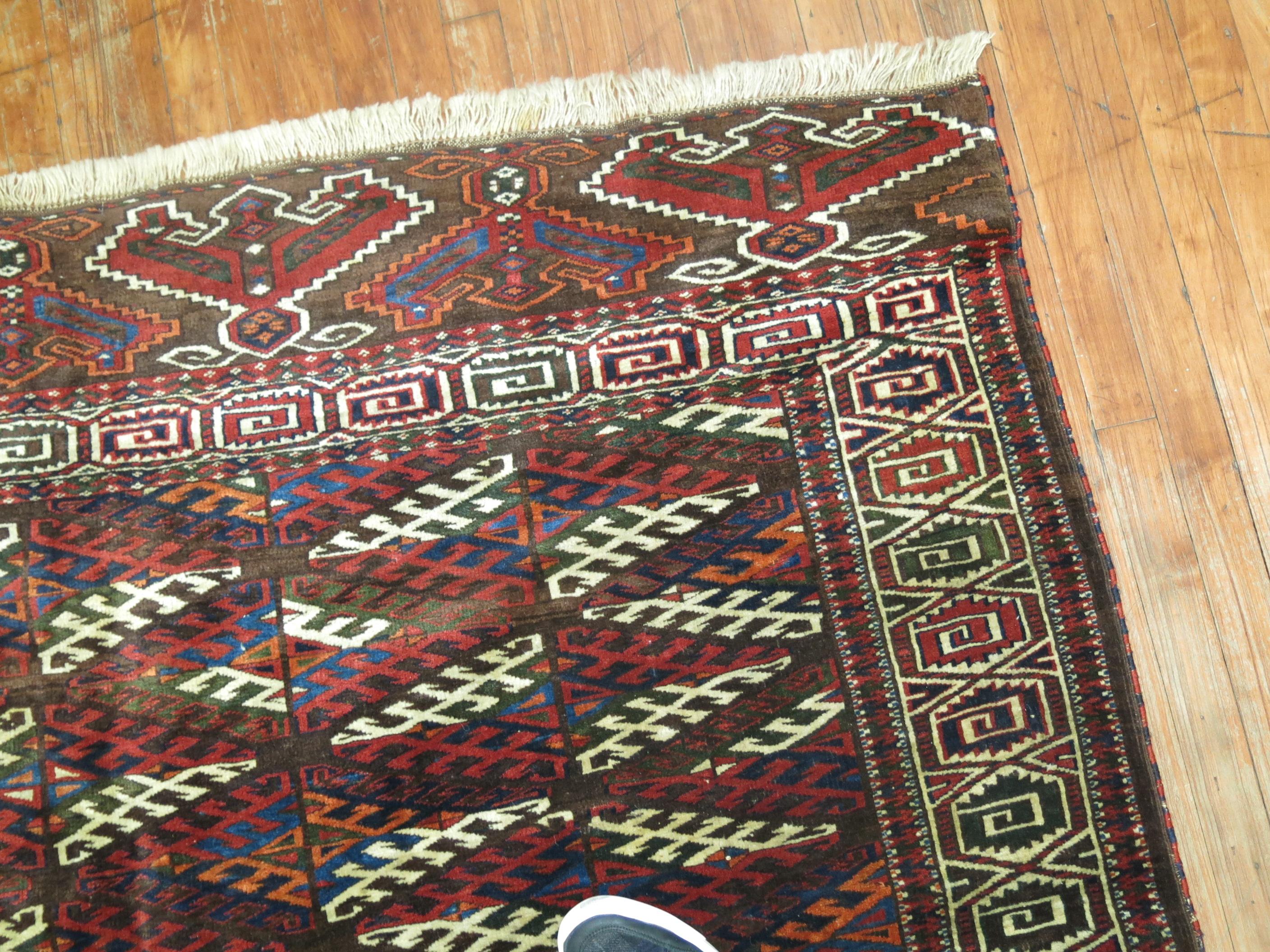 Colección Zabihi Alfombra Turcomana Tribal Antigua Lana en venta