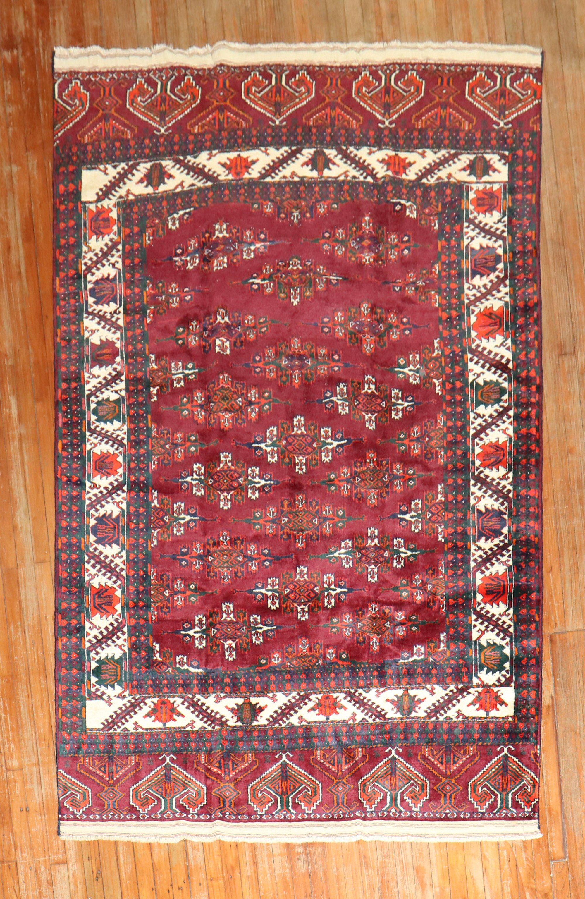 A Bohemian color Turkeman Rug from the middle of the 20th century

Details
rug no.	j2357
size	5' 4
