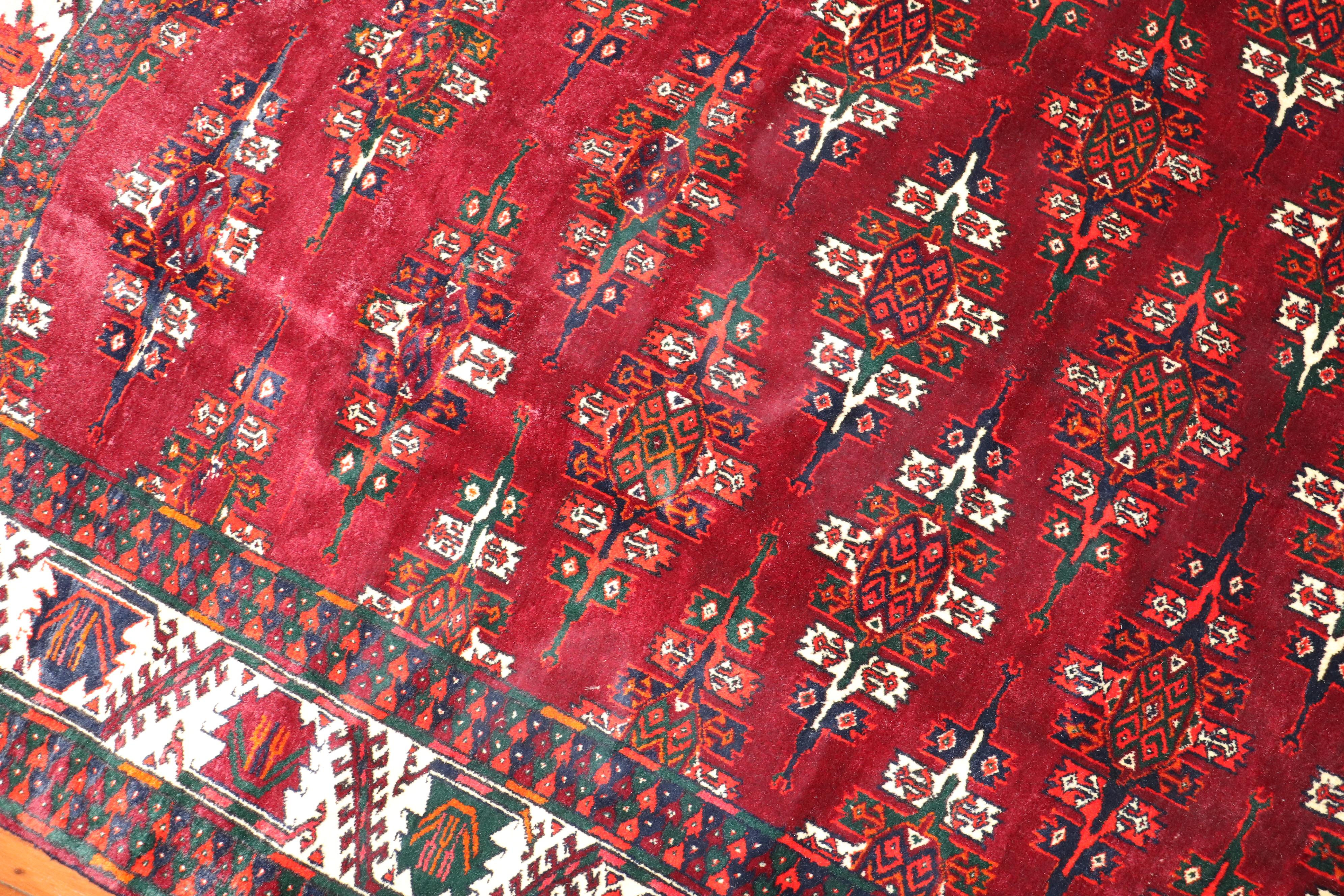 Hand-Woven Zabihi Collection Tribal Antique Turkeman Tekke Rug For Sale