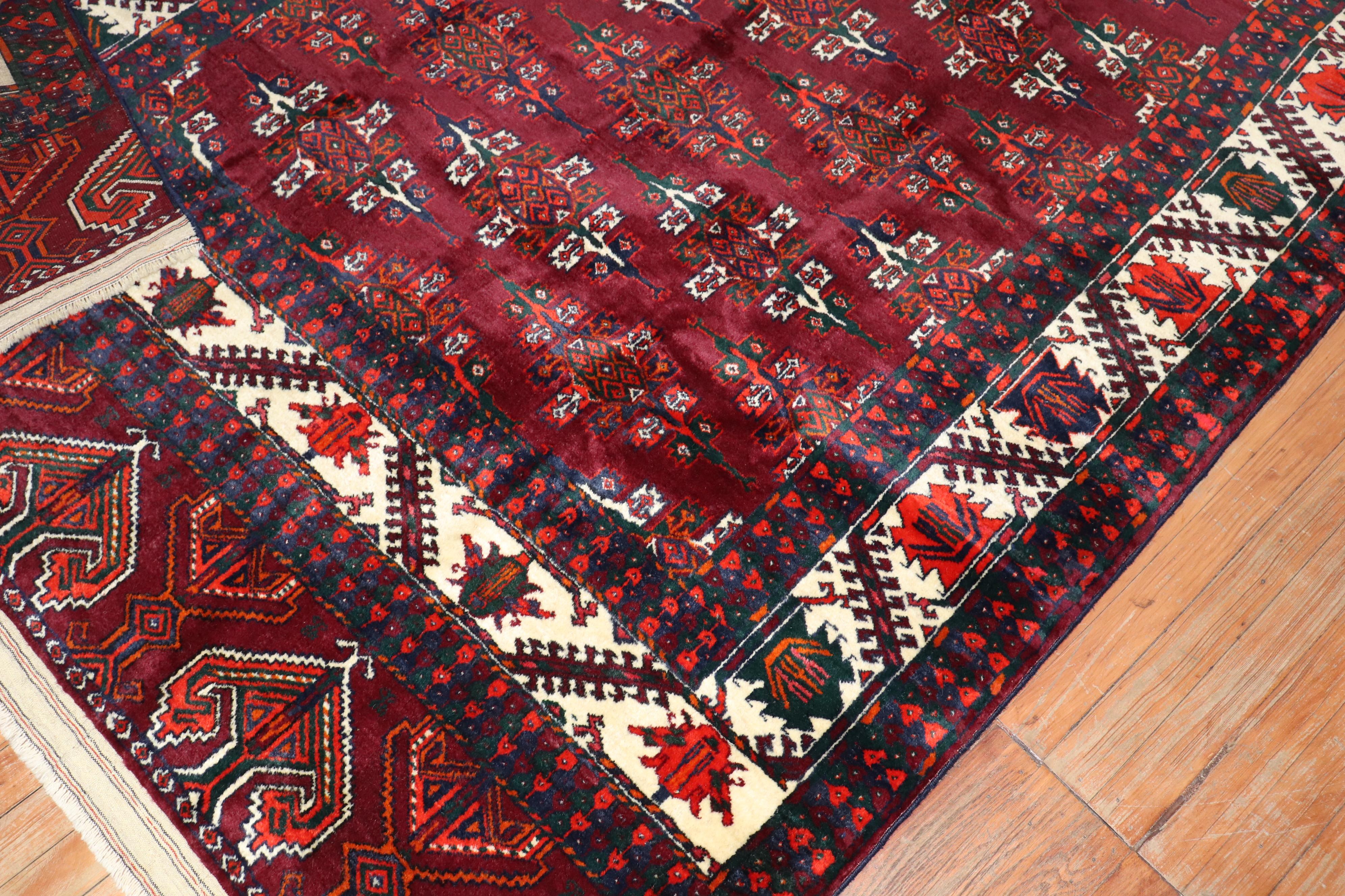 20th Century Zabihi Collection Tribal Antique Turkeman Tekke Rug For Sale