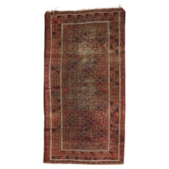 Zabihi Collection Tribal Brown Orange Distressed Persian Balouch Rug