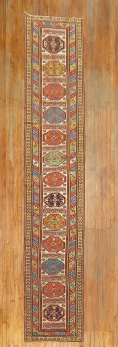 Zabihi Collection Tribal Geometric Antique Persian Kurdish Runner