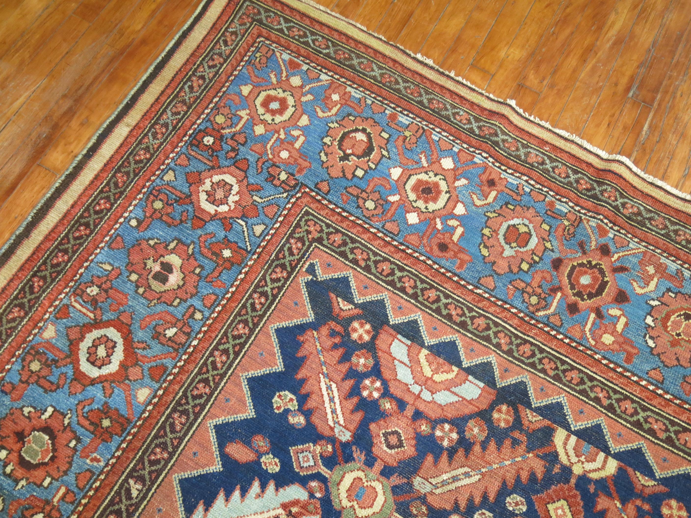 Hand-Knotted Zabihi Collection Tribal Large Antique Malayer Rug For Sale