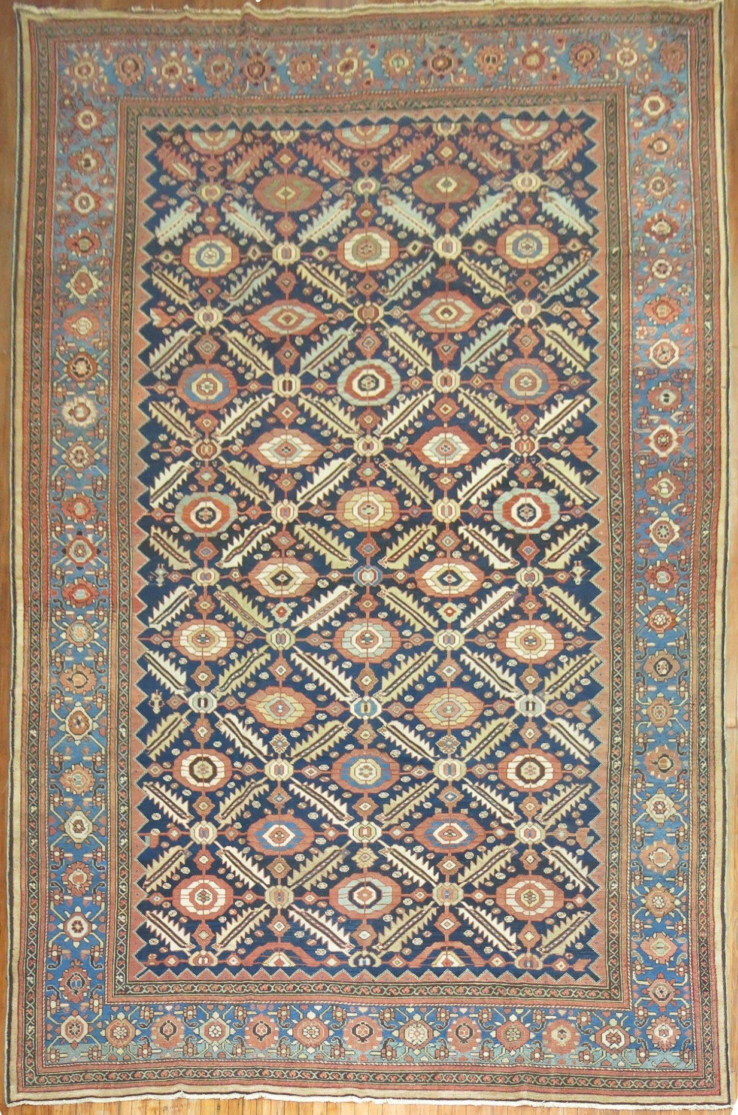 20th Century Zabihi Collection Tribal Large Antique Malayer Rug For Sale
