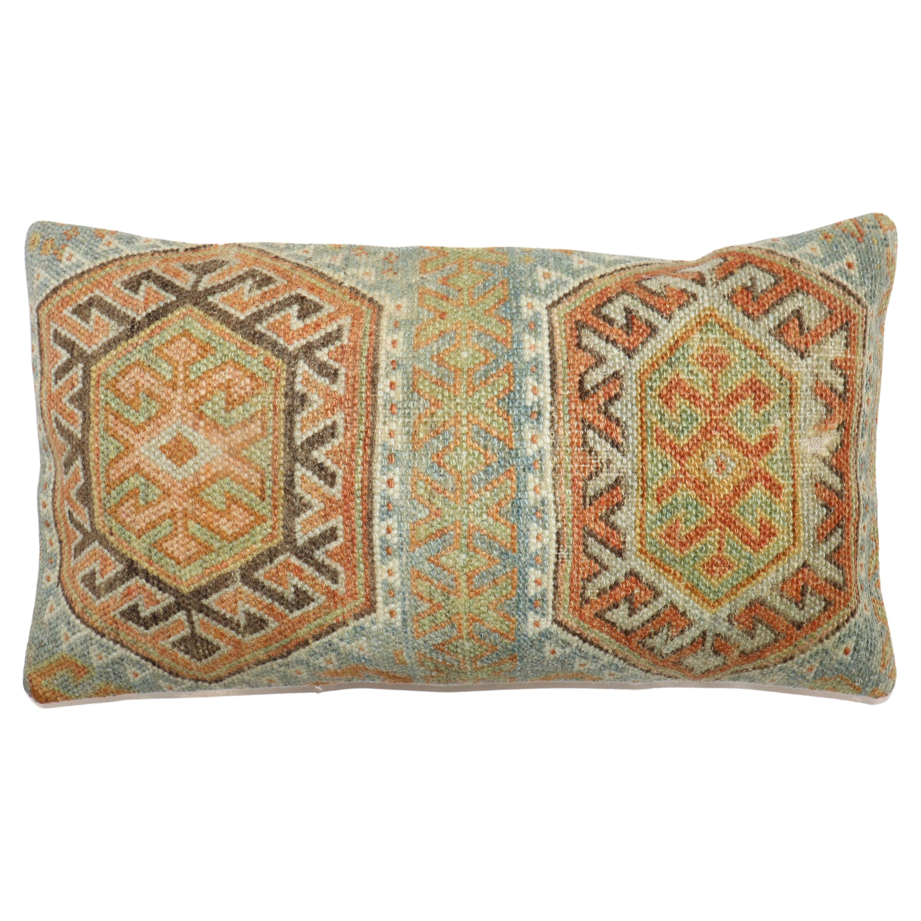 Zabihi Collection Tribal Persian Antique Bolster Rug Pillow For Sale