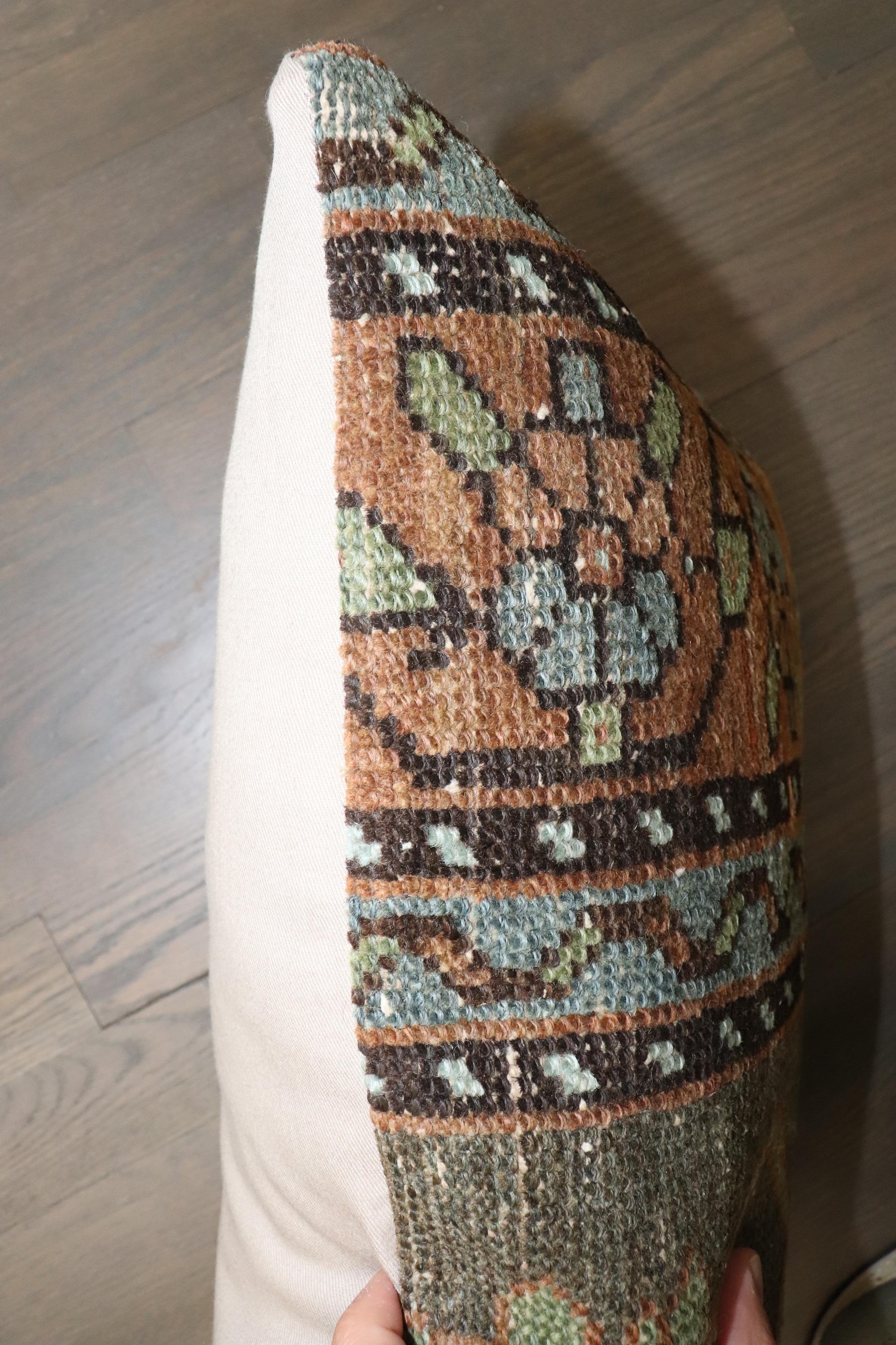 Zabihi Collection Tribal Persian Kurd Rug Small Pillow In Good Condition For Sale In New York, NY