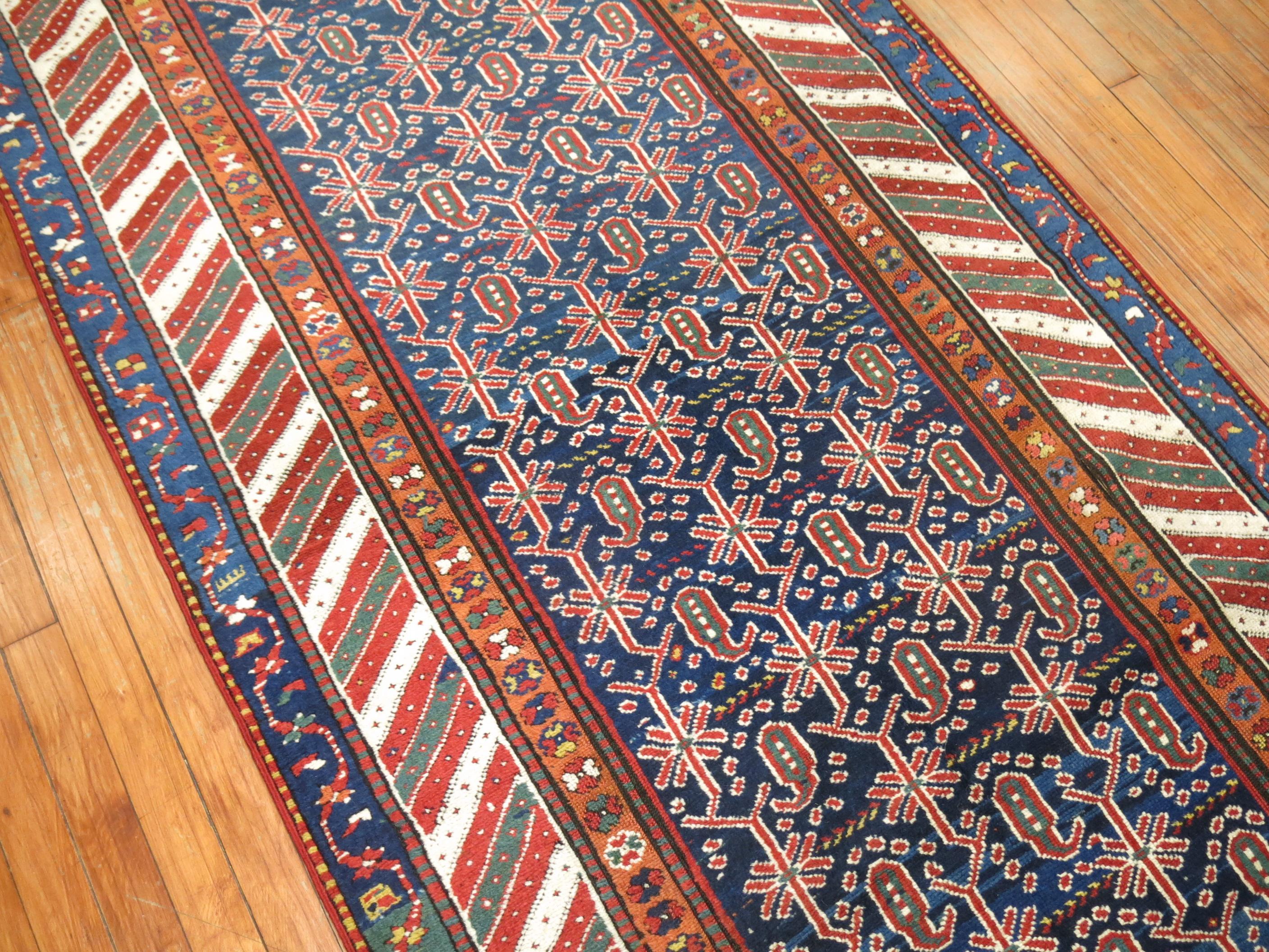 Zabihi Collection Tribal Persian Kurd Runner In Good Condition For Sale In New York, NY