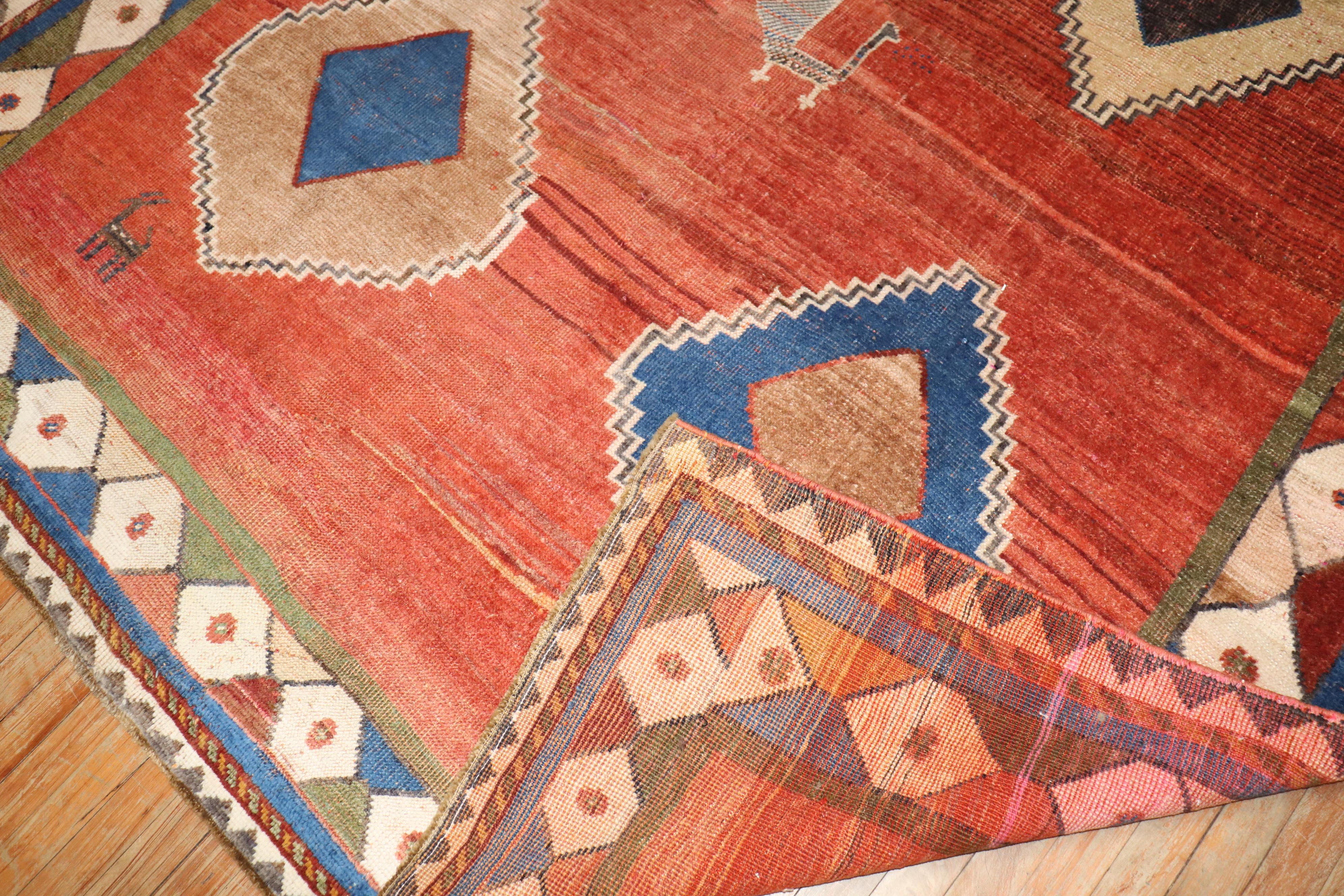 Quadratischer antiker persischer Gabbeh-Teppich aus der Zabihi-Kollektion im Angebot 2