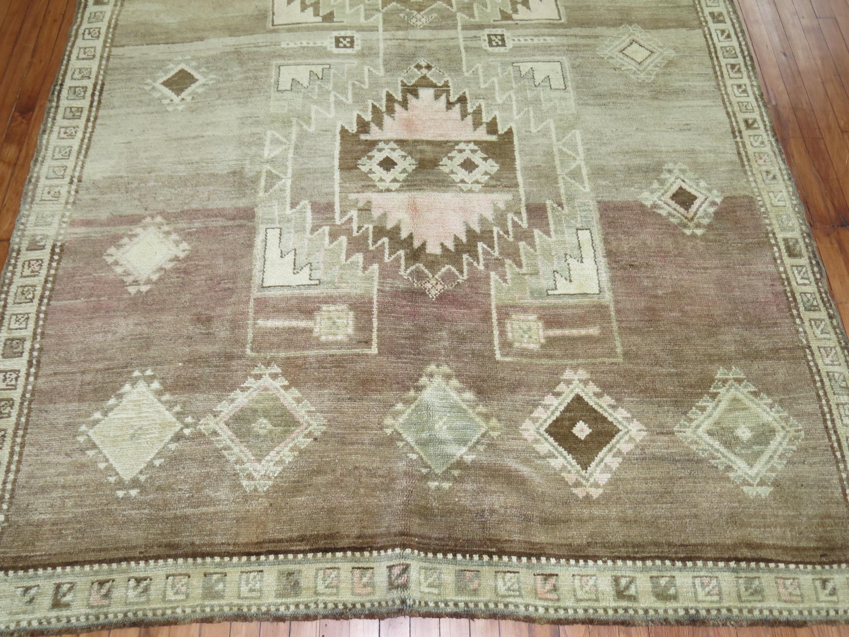 20th Century Zabihi Collection Tribal Turkish Room Size Rug For Sale