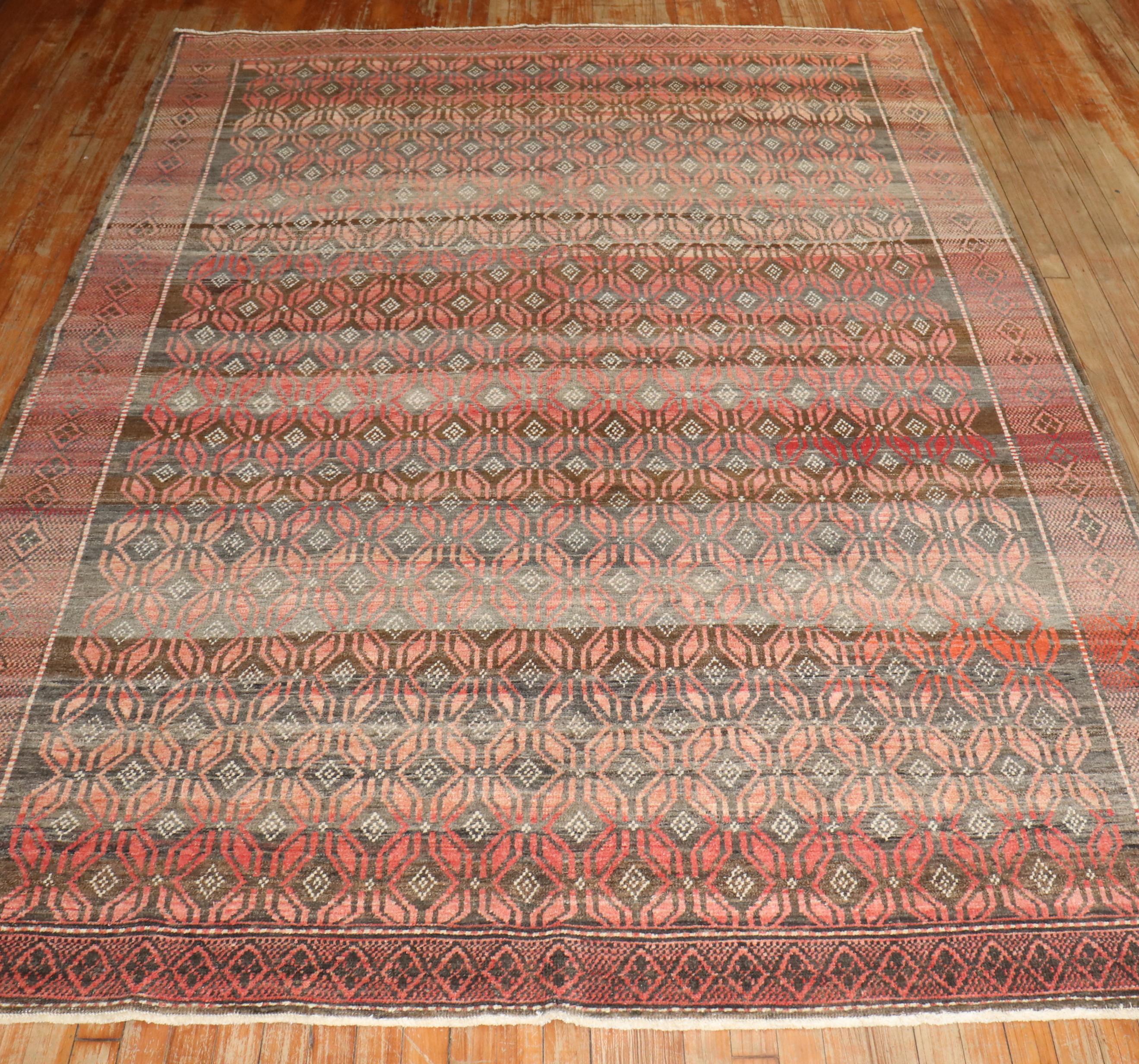 Hand-Knotted Zabihi Collection Tribal Turkish Rug For Sale