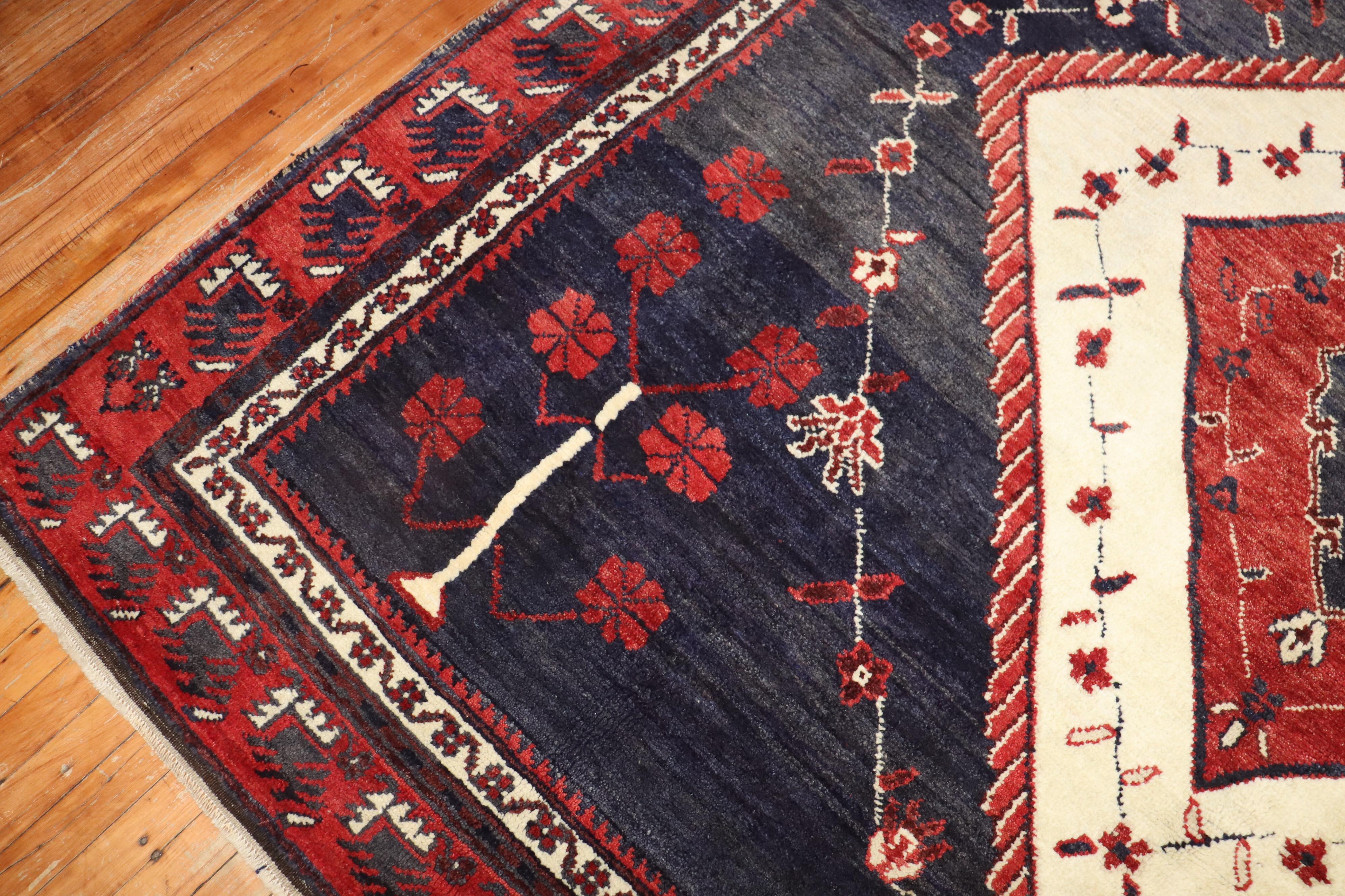 Persian Zabihi Collection Tribal Vintage Square Anatolian Rug For Sale