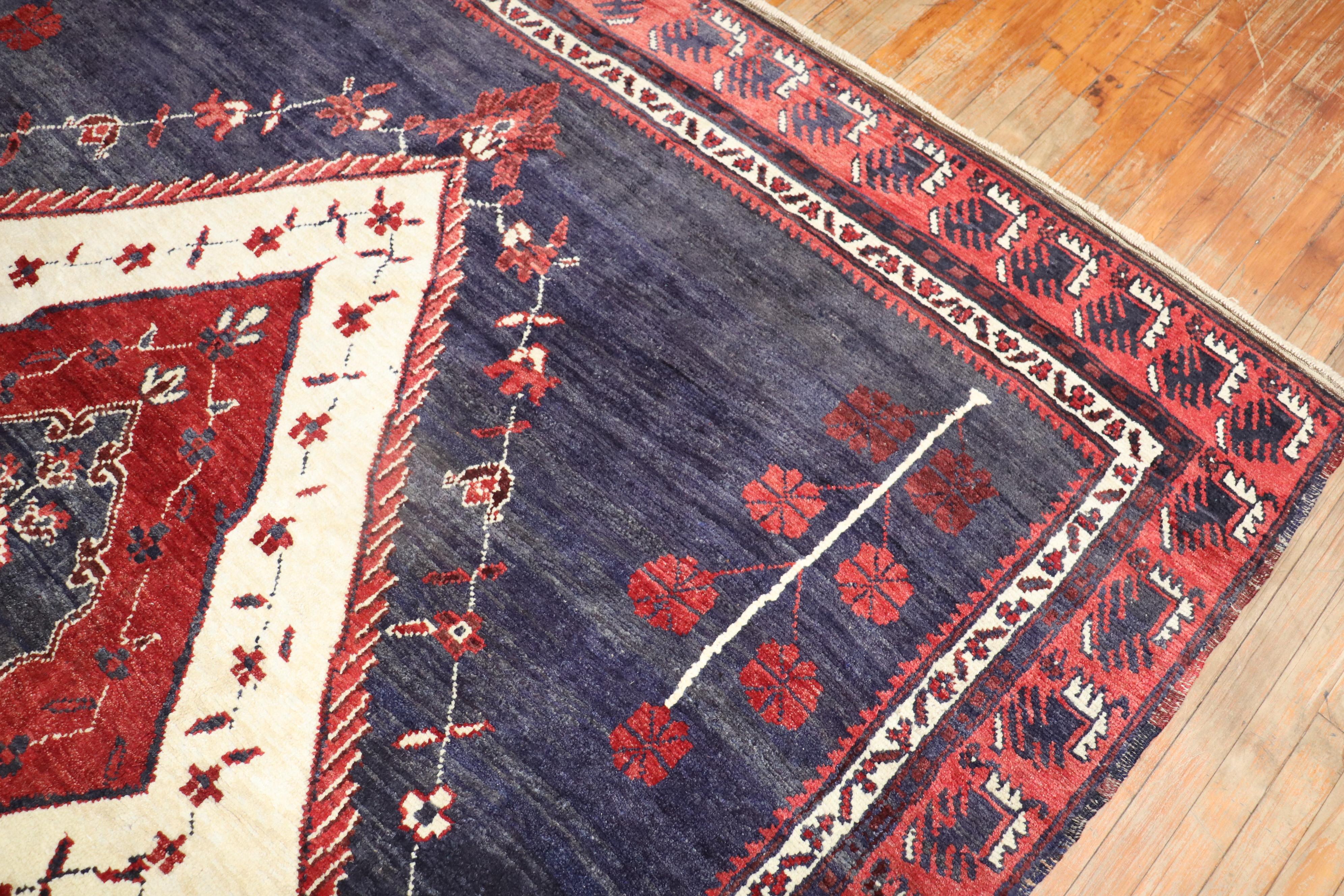 Hand-Woven Zabihi Collection Tribal Vintage Square Anatolian Rug For Sale