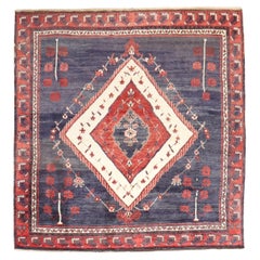 Zabihi Kollektion Stammeskunst Vintage Quadratischer Anatolischer Teppich