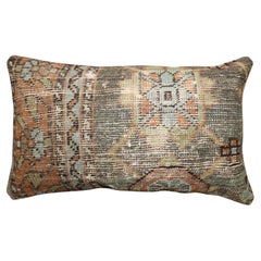 Zabihi Collection Tribal Worn Persian Kurd Rug Lumbar Pillow