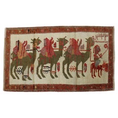 Zabihi Collection Turkish Anatolian Animal Caravan Camel Small Rug
